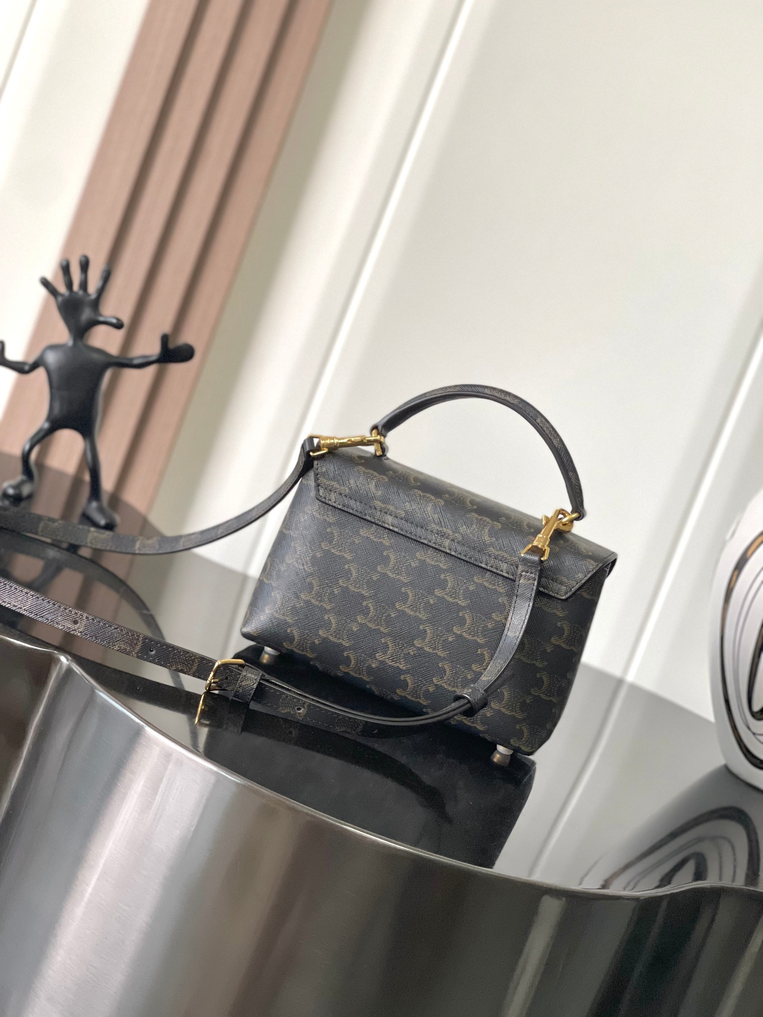 CELINE Teen Nino Logo-Print Leather Handbag - Image 3
