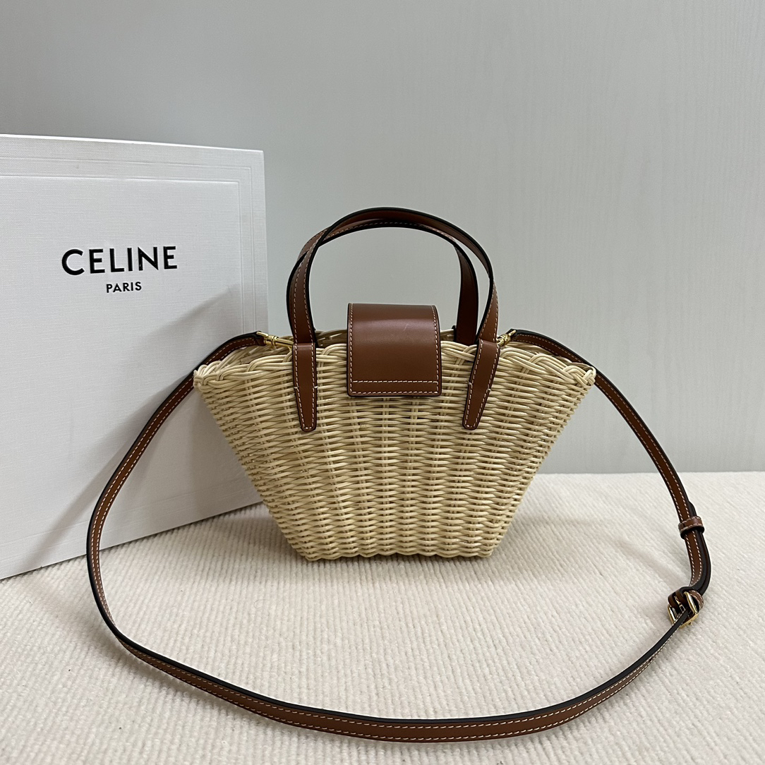Woven Plant-Fiber Handbag with Natural Cowhide Trim - Image 3