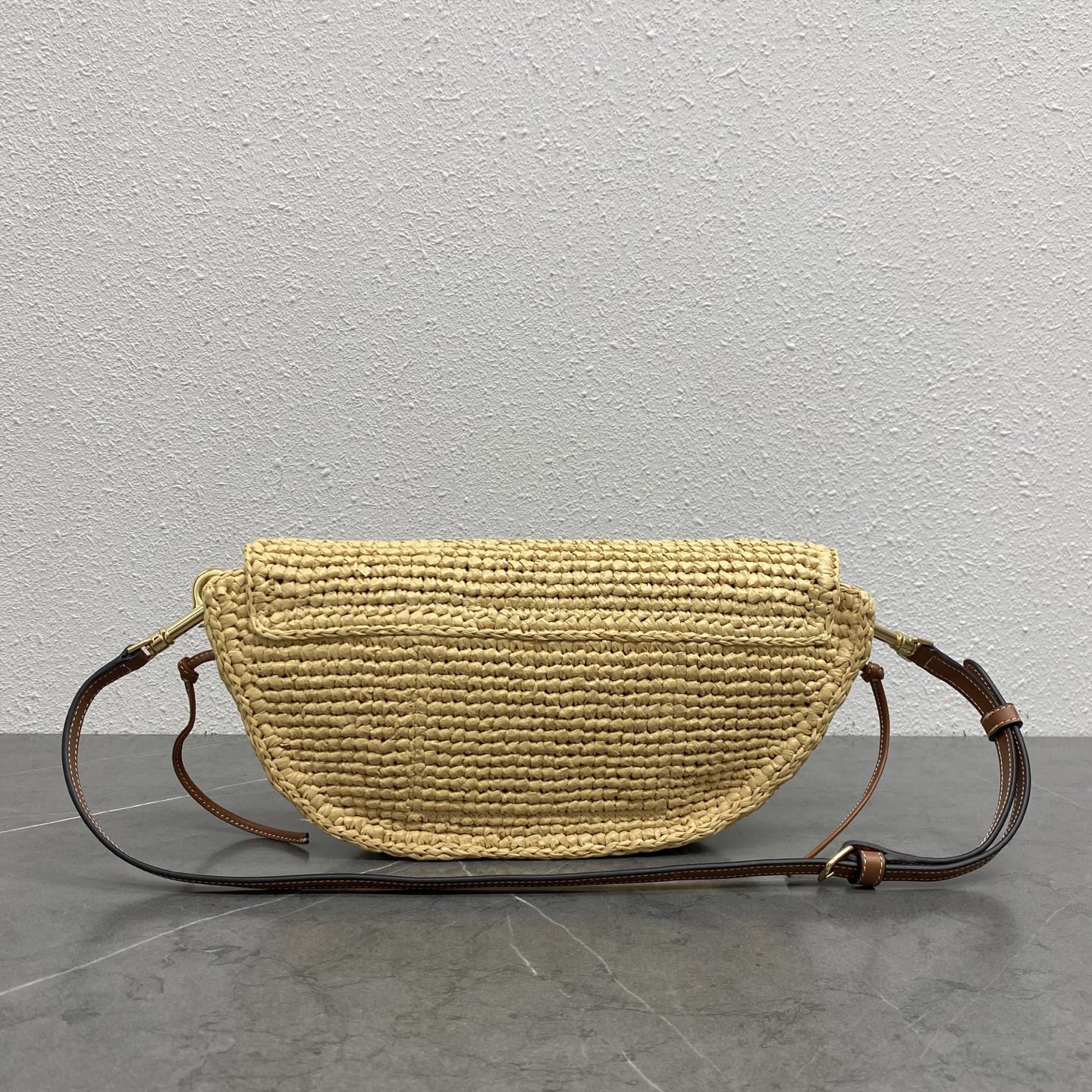 Celine Halfmoon Small Raffia Handbag - Image 3
