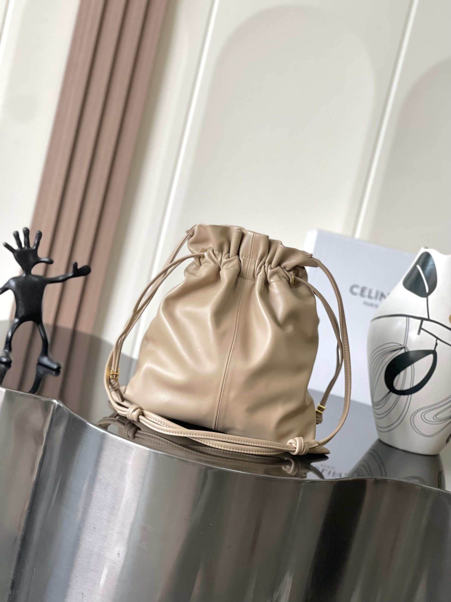 CELINE Crystal Drawstring Cloud Bag - Image 3