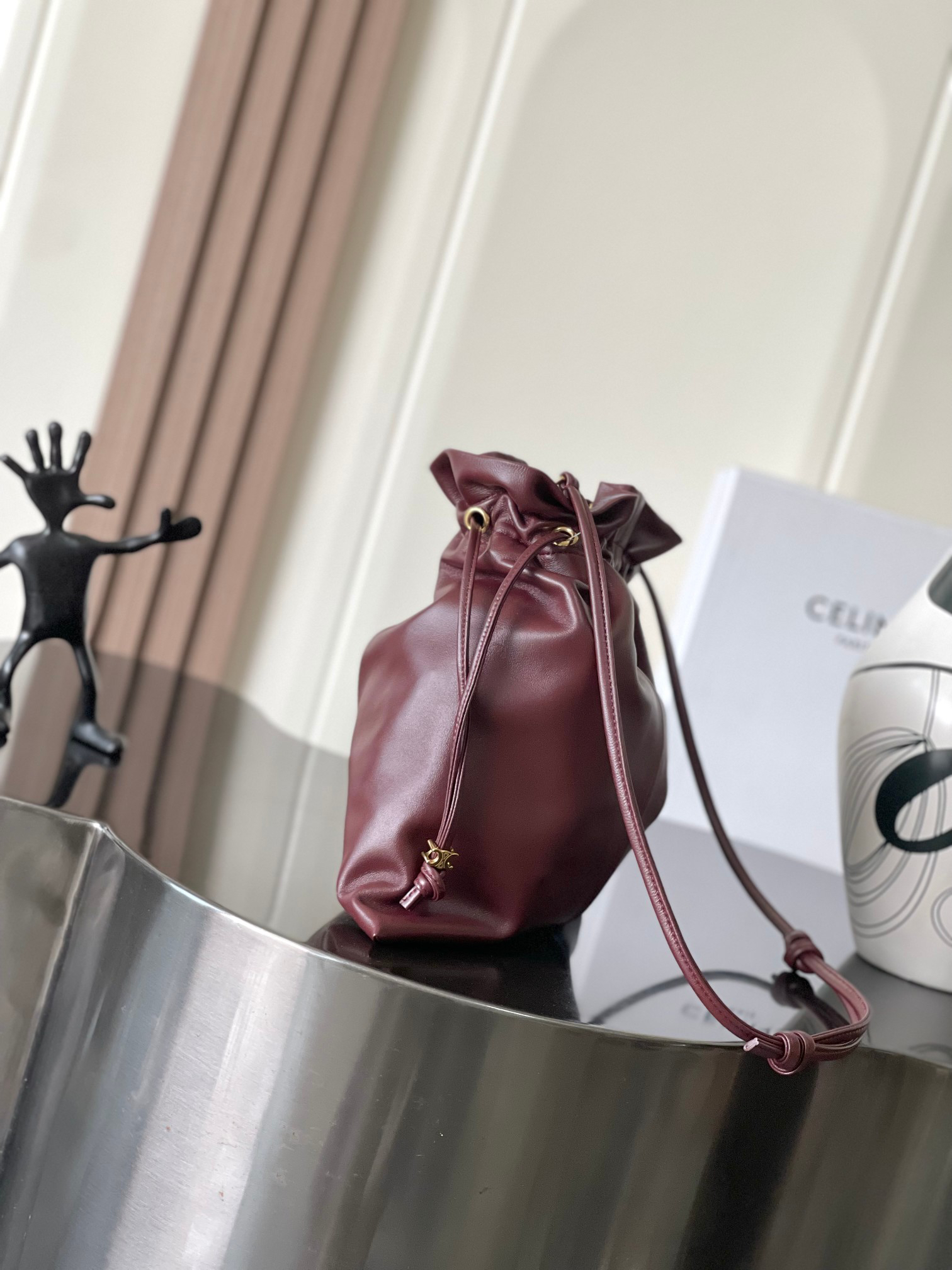 CELINE Crystal Drawstring Cloud Bag - Image 3