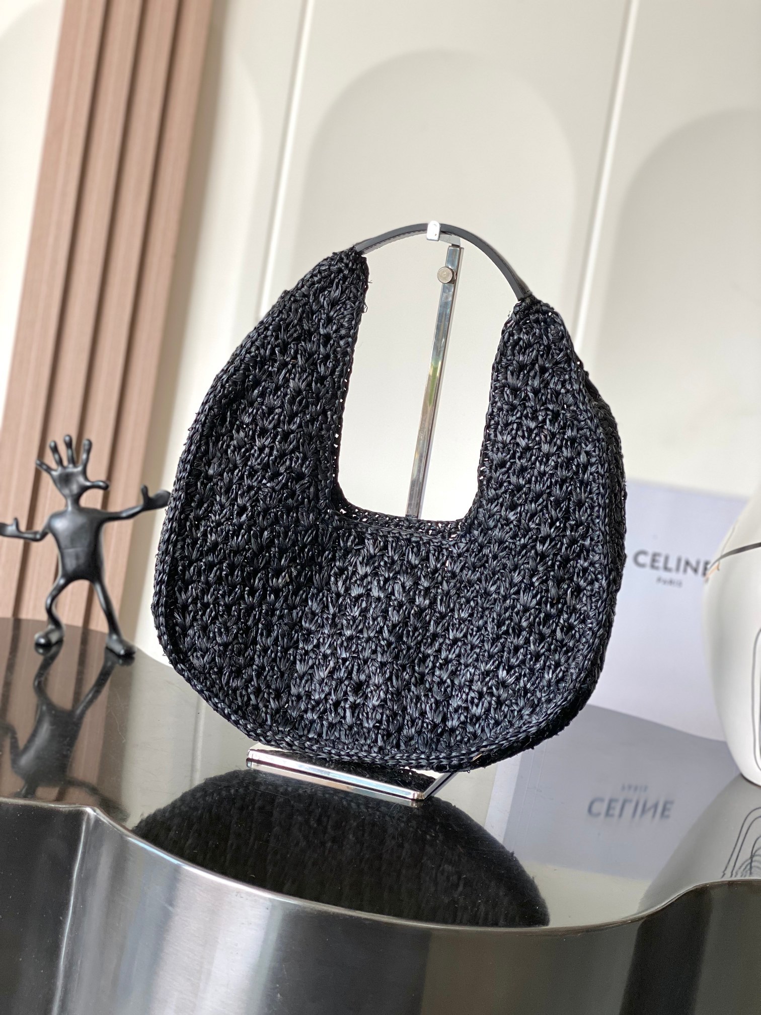CELINE Classic Woven Hobo Shoulder Bag - Image 3