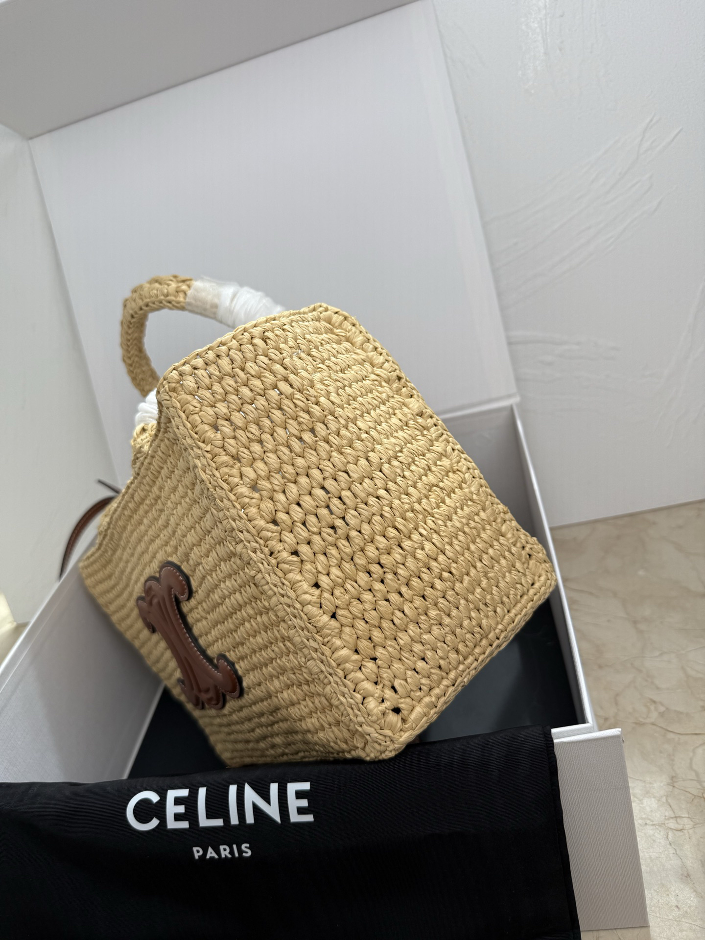 CELINE TCABAS THAIS Small Woven Tote Bag - Image 3