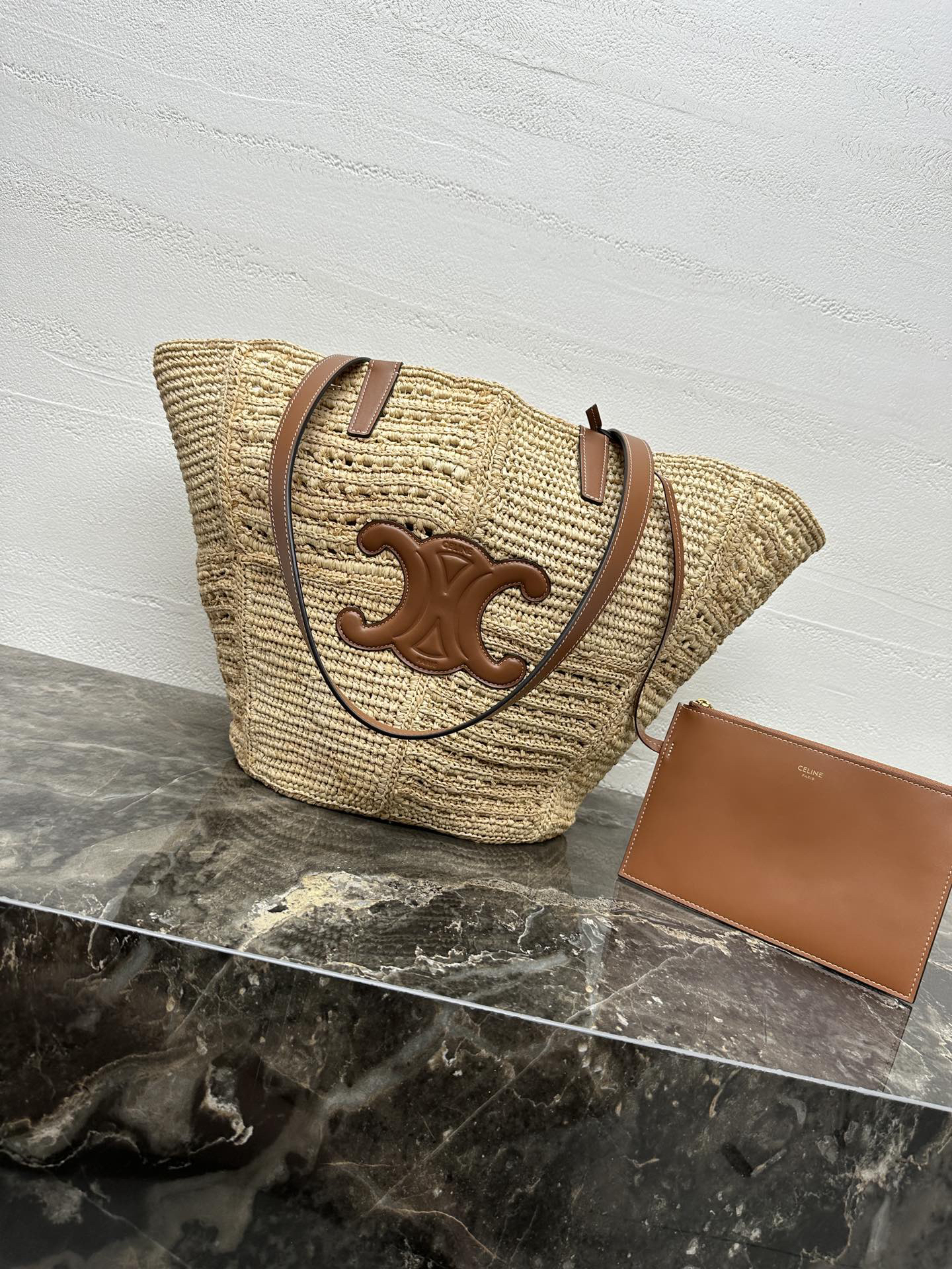 Celine Couffin Medium Classic Woven Tote Bag - Image 3