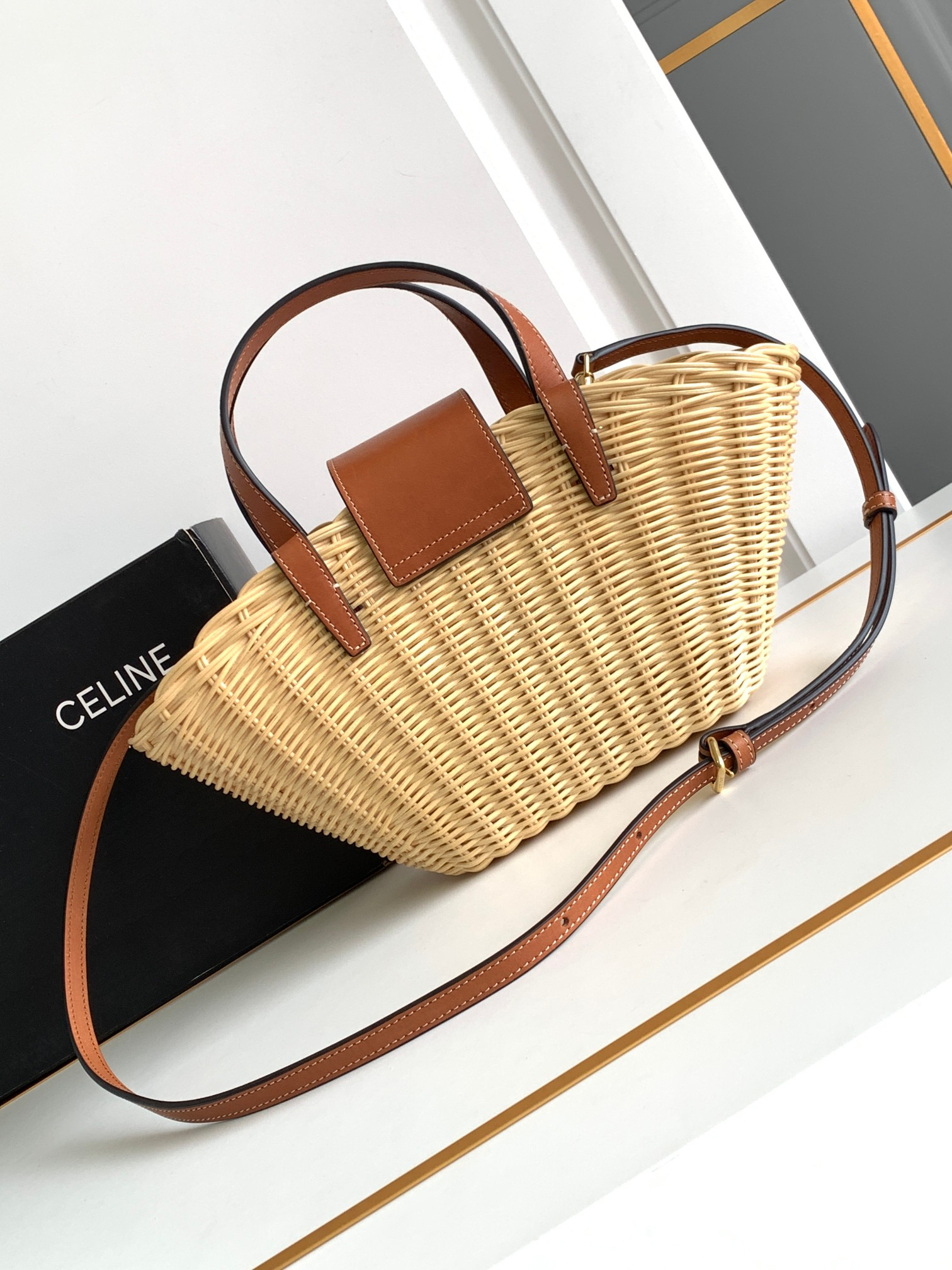 Celine Teen Couffin Woven Basket Bag - Image 3