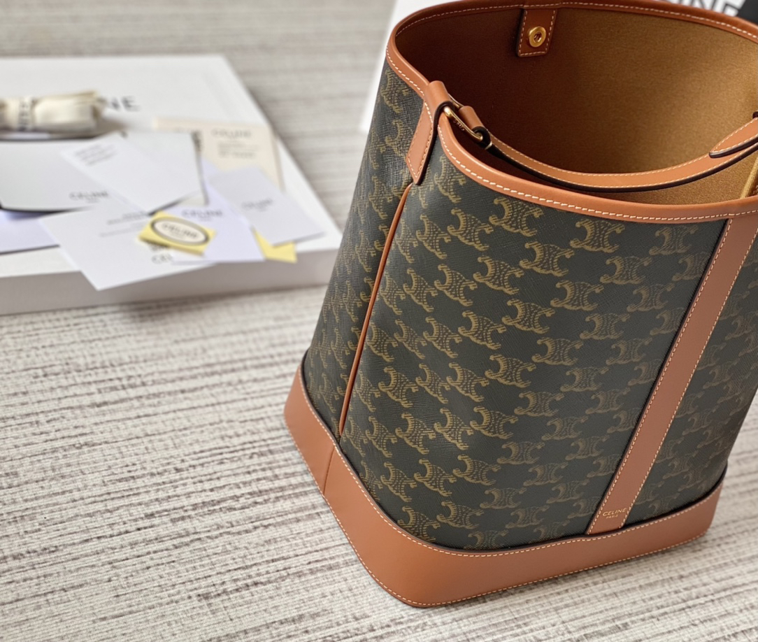 Celine Macadam Canvas Bucket Crossbody Bag - Image 3
