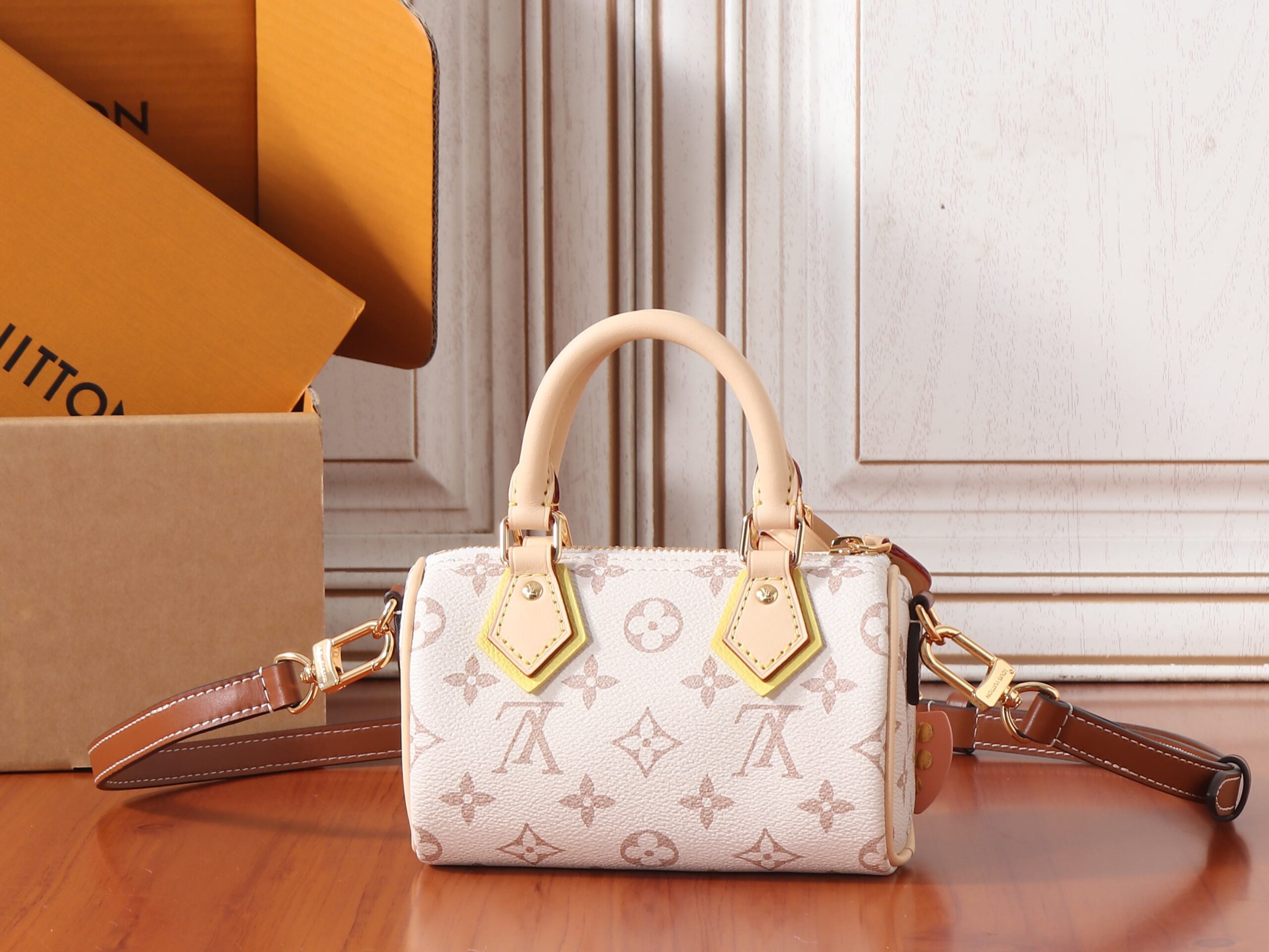Louis Vuitton Nano Speedy Handbag in Monogram Dune Canvas - Image 3