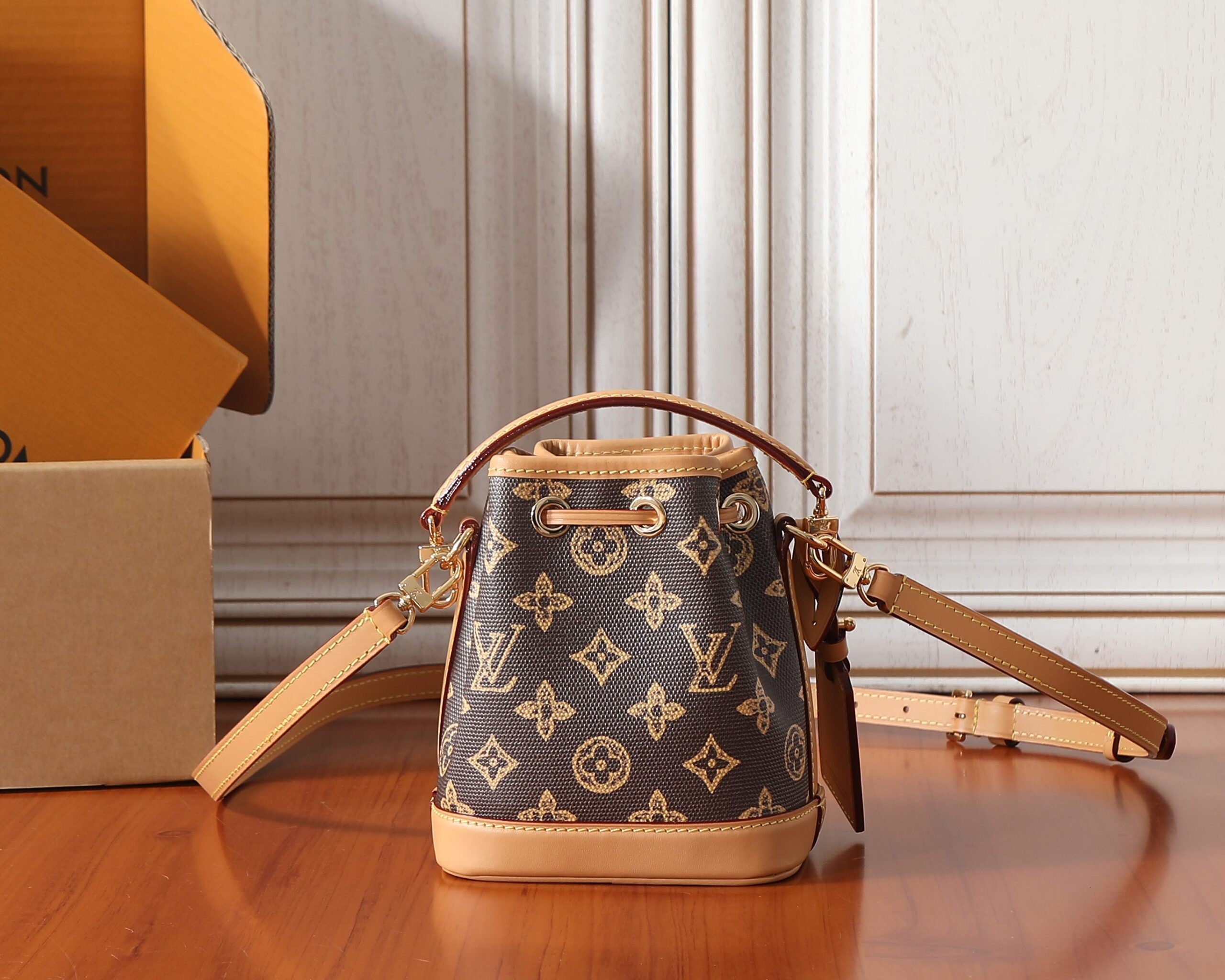 Louis Vuitton Nano Noé Monogram Origine Canvas Handbag - Image 3