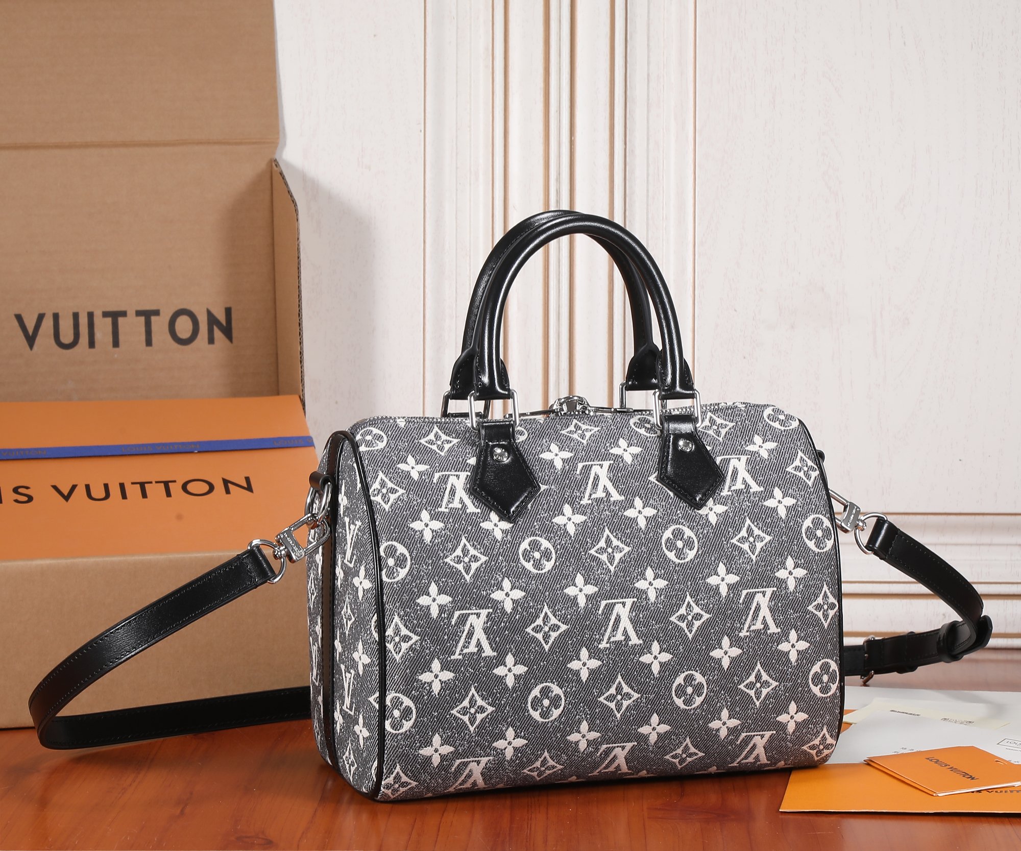 Louis Vuitton Speedy Bandouliere 25 Monogram Denim Handbag - Image 3
