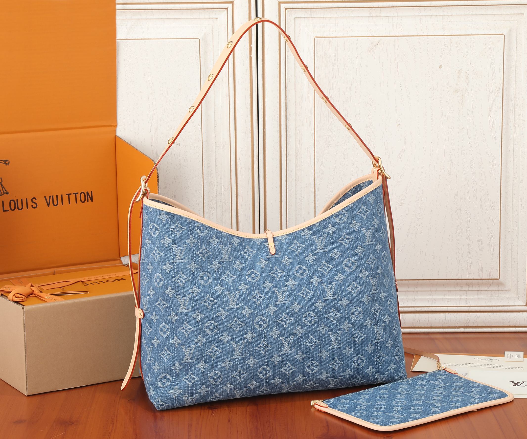 Louis Vuitton CarryAll MM Handbag in Monogram Denim - Image 3