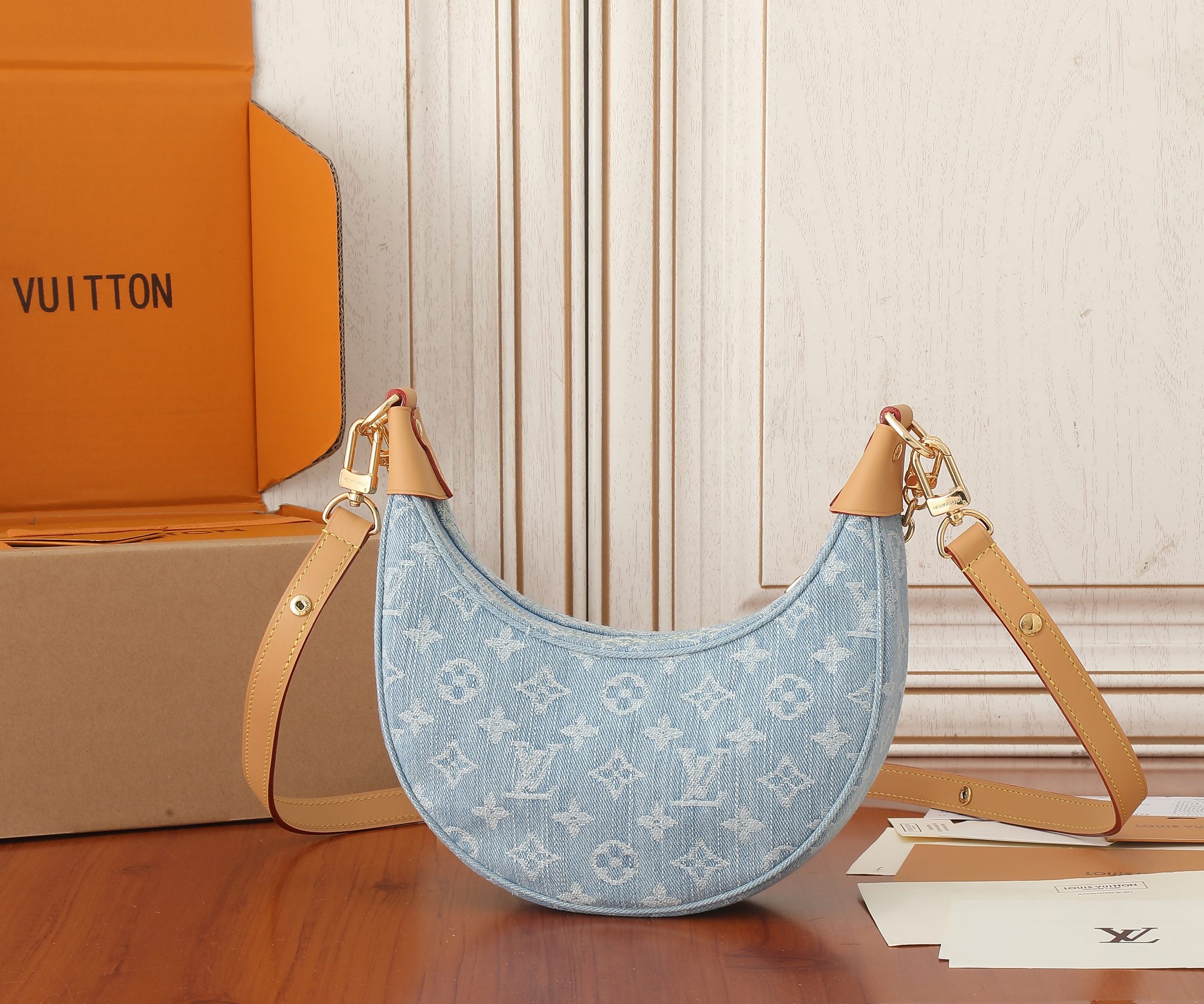 Louis Vuitton Loop Small Shoulder Bag in Monogram Denim - Image 3