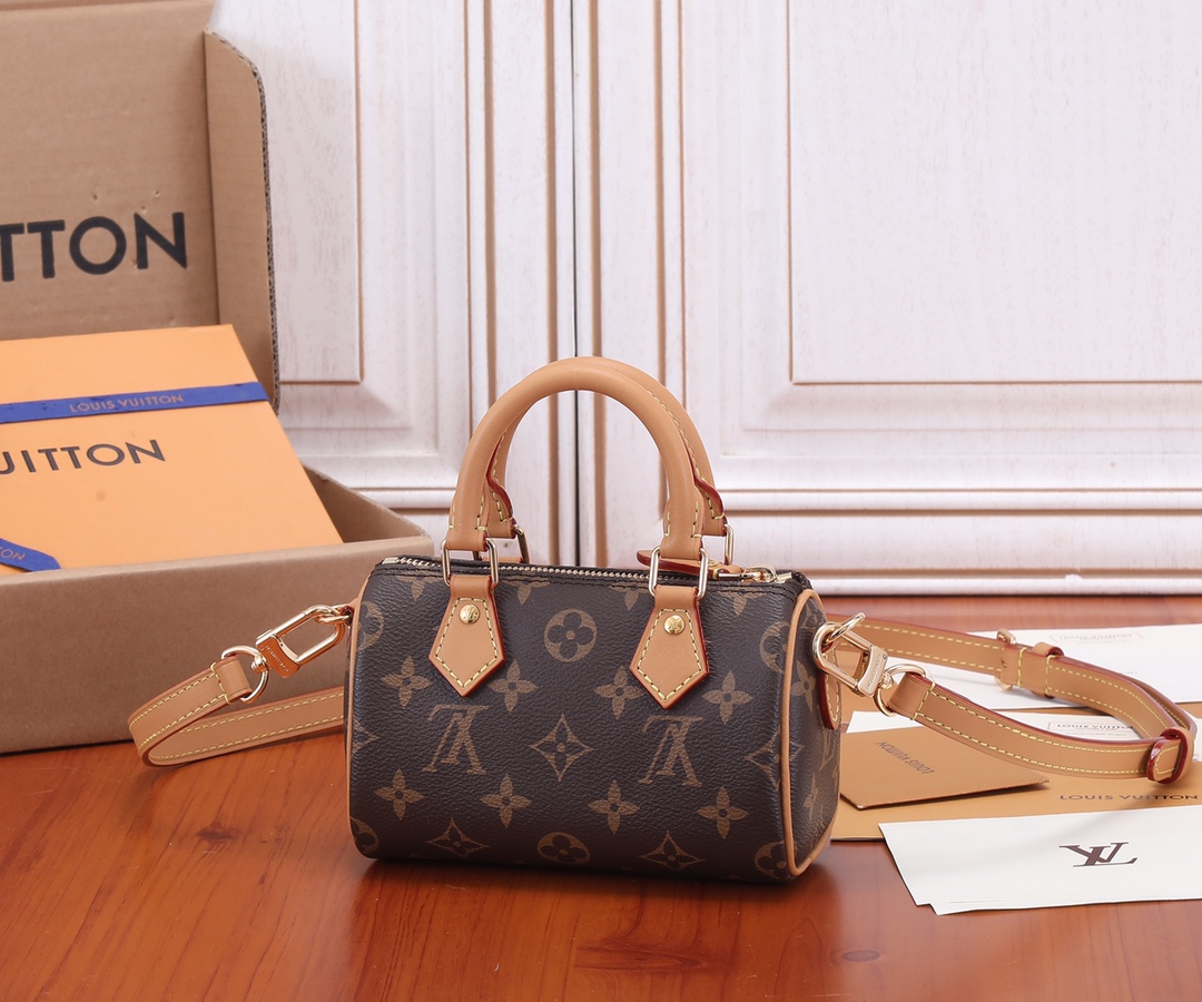 Louis Vuitton Nano Speedy Monogram Crossbody Bag - Image 3