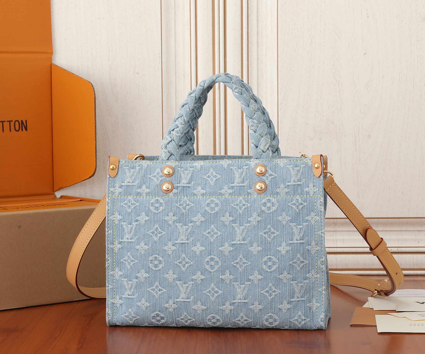 Louis Vuitton Let Go Small Tote Bag in Monogram Denim - Image 3