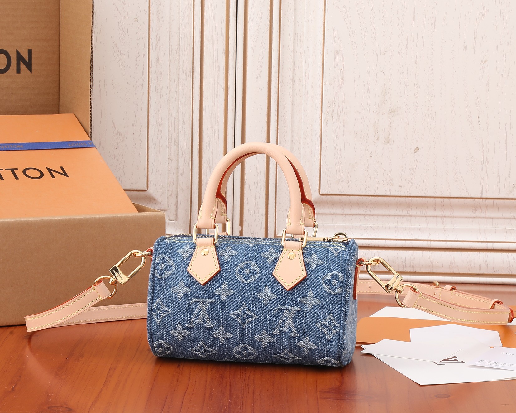 Louis Vuitton Nano Speedy Monogram Denim Crossbody Bag - Image 3