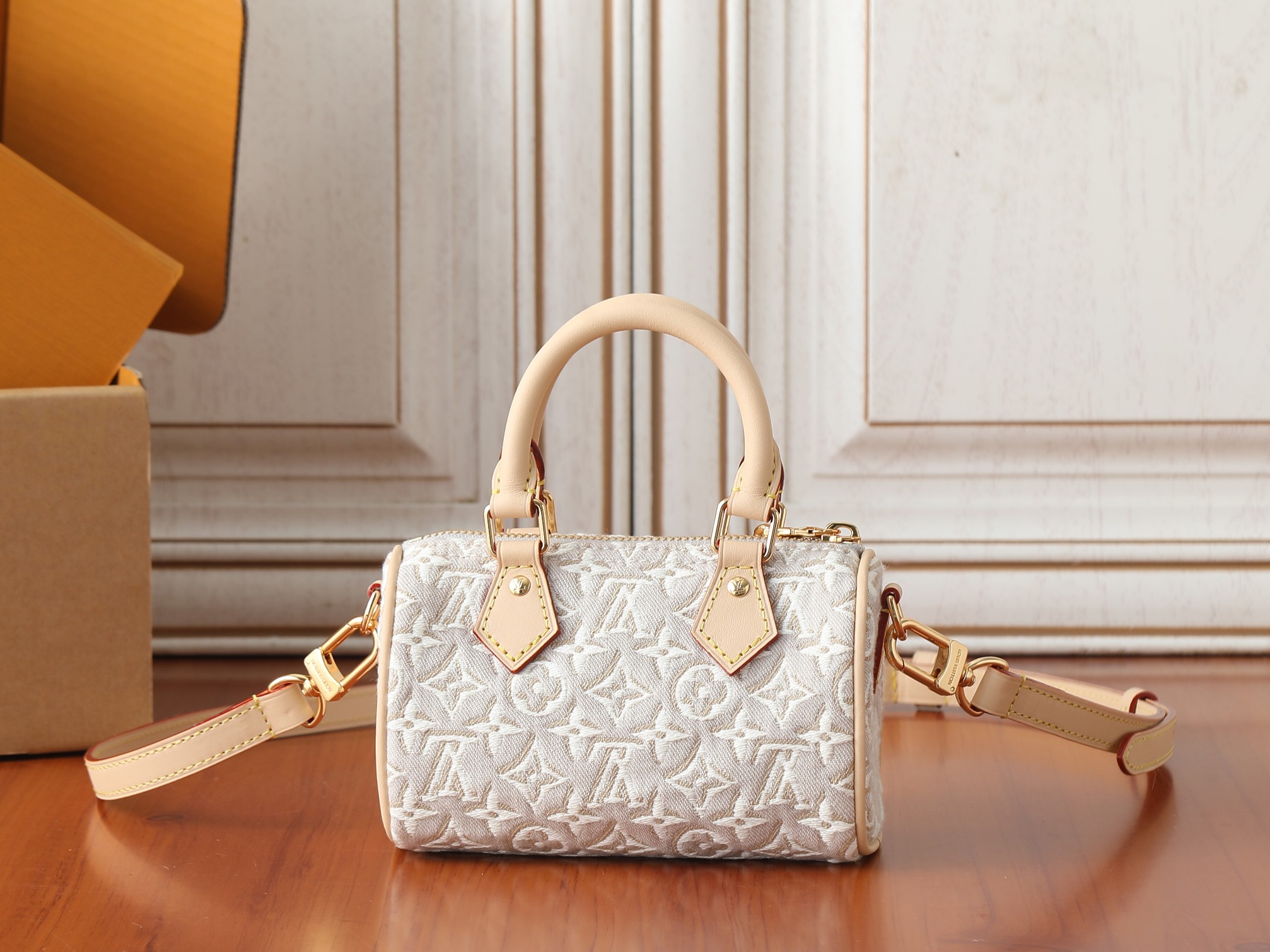 Louis Vuitton Nano Speedy Handbag in Monogram Embleme Canvas - Image 3