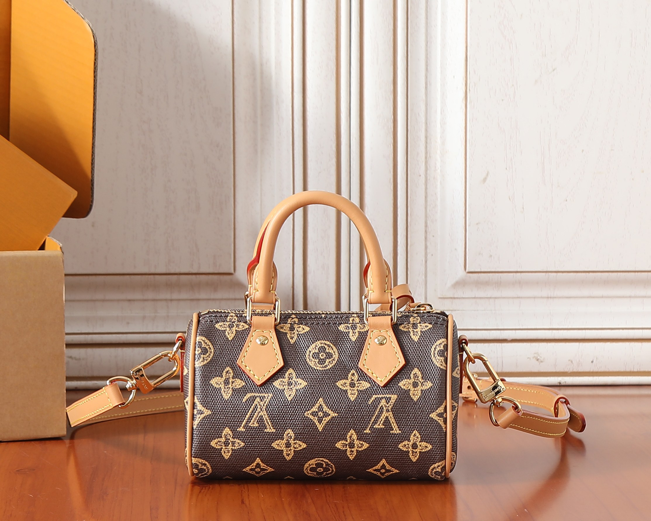 Louis Vuitton Nano Speedy Monogram Origine Ebene Bag - Image 3