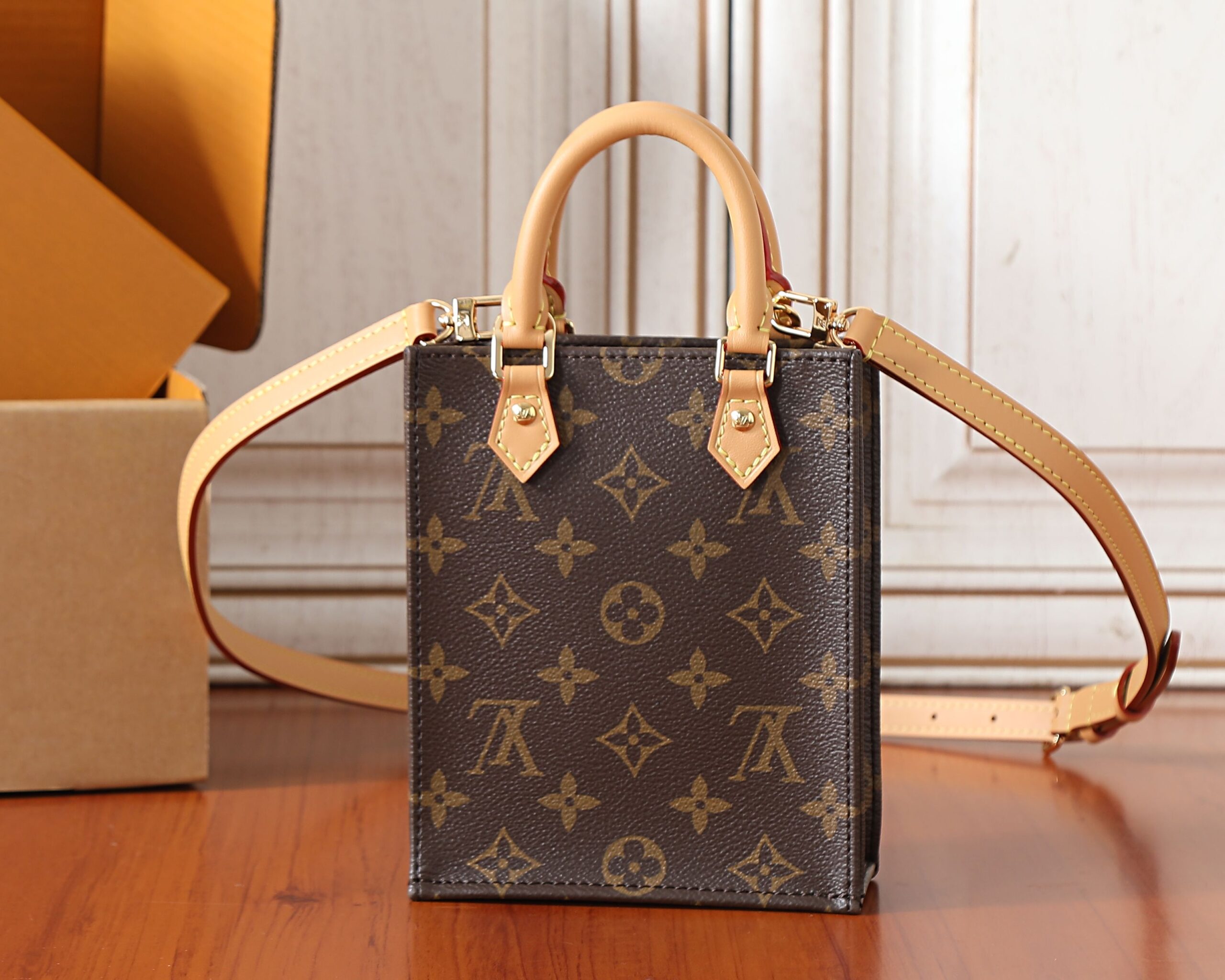 Louis Vuitton Petit Sac Plat Monogram Handbag - Image 3