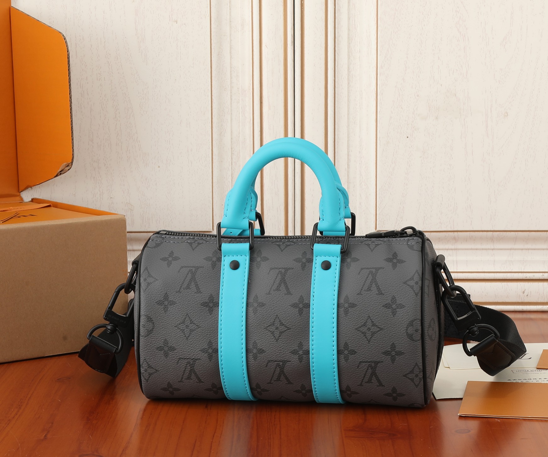 Louis Vuitton Keepall Bandouliere 25 Travel Bag in Monogram Eclipse Reverse - Image 3