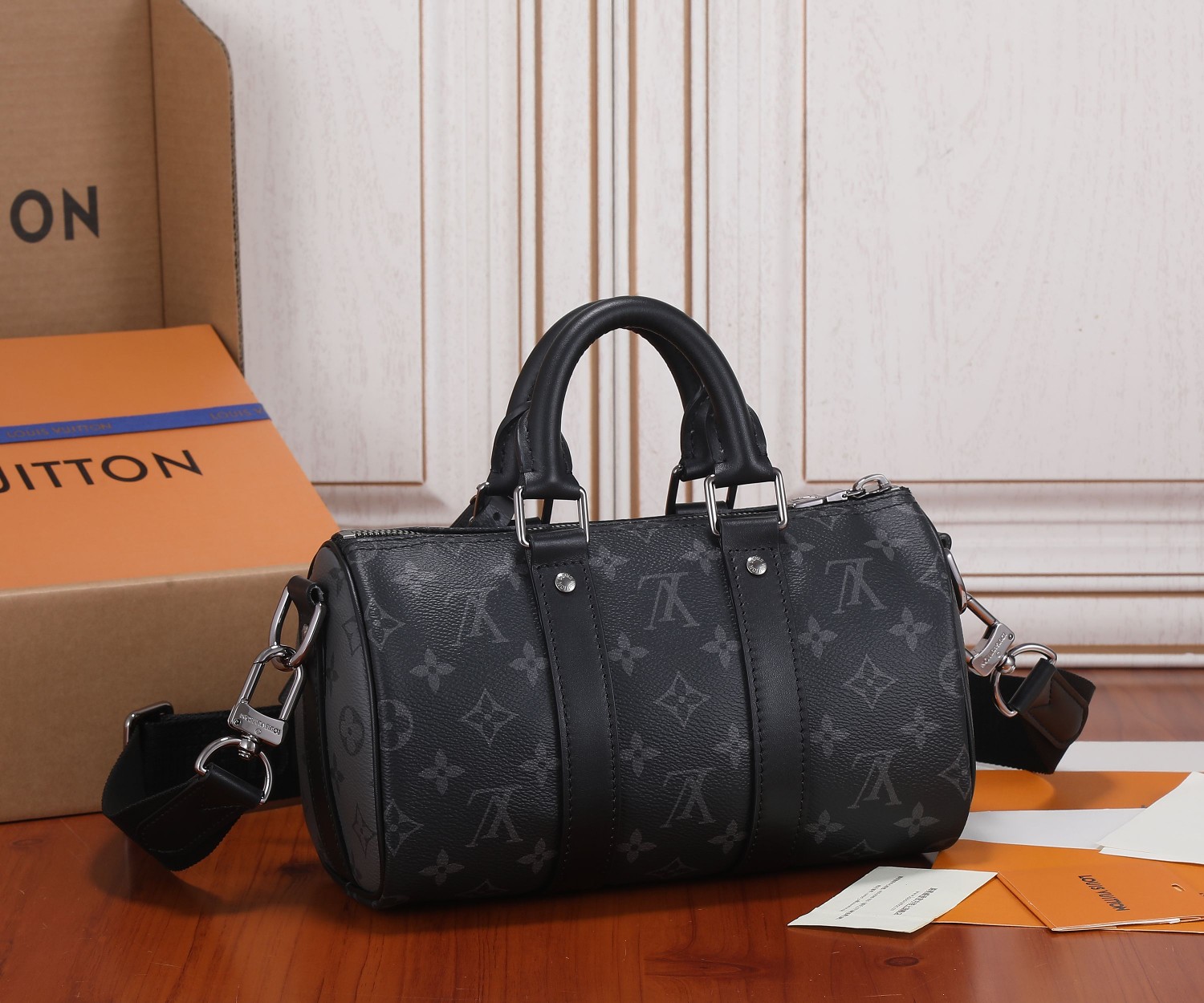 Keepall 25 Handbag in Monogram Eclipse Reverse Canvas - Image 3