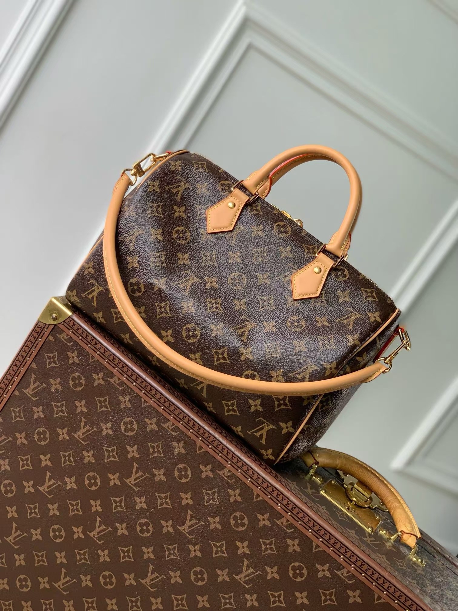 Louis Vuitton Speedy Soft 30 Dark Monogram Handbag - Image 3