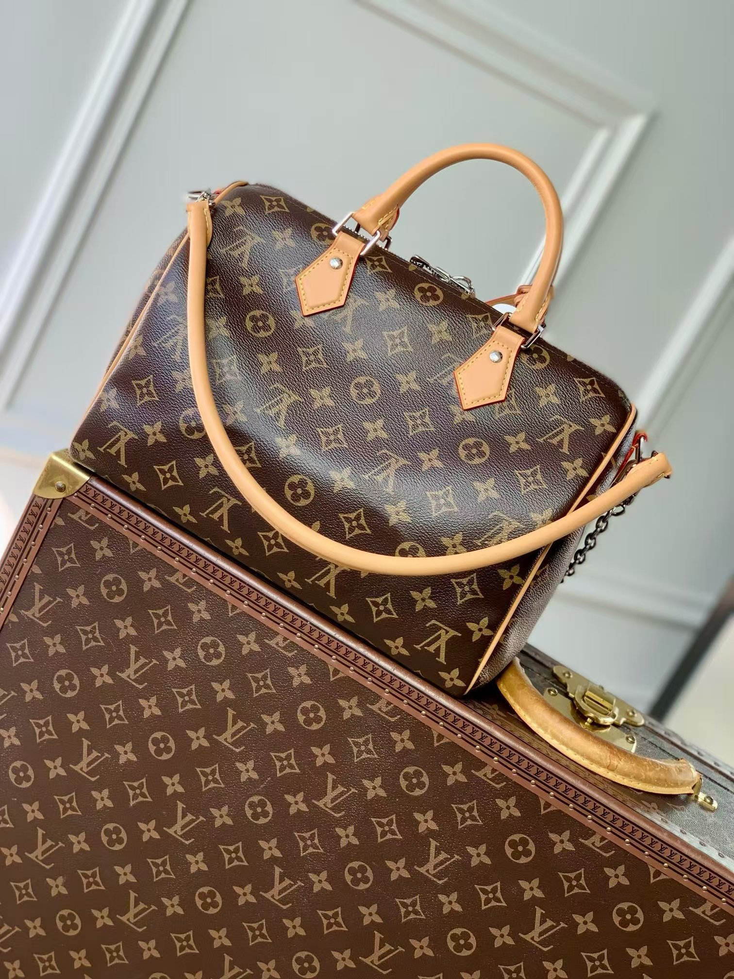 Louis Vuitton Speedy Soft 30 Dark Handbag - Image 3