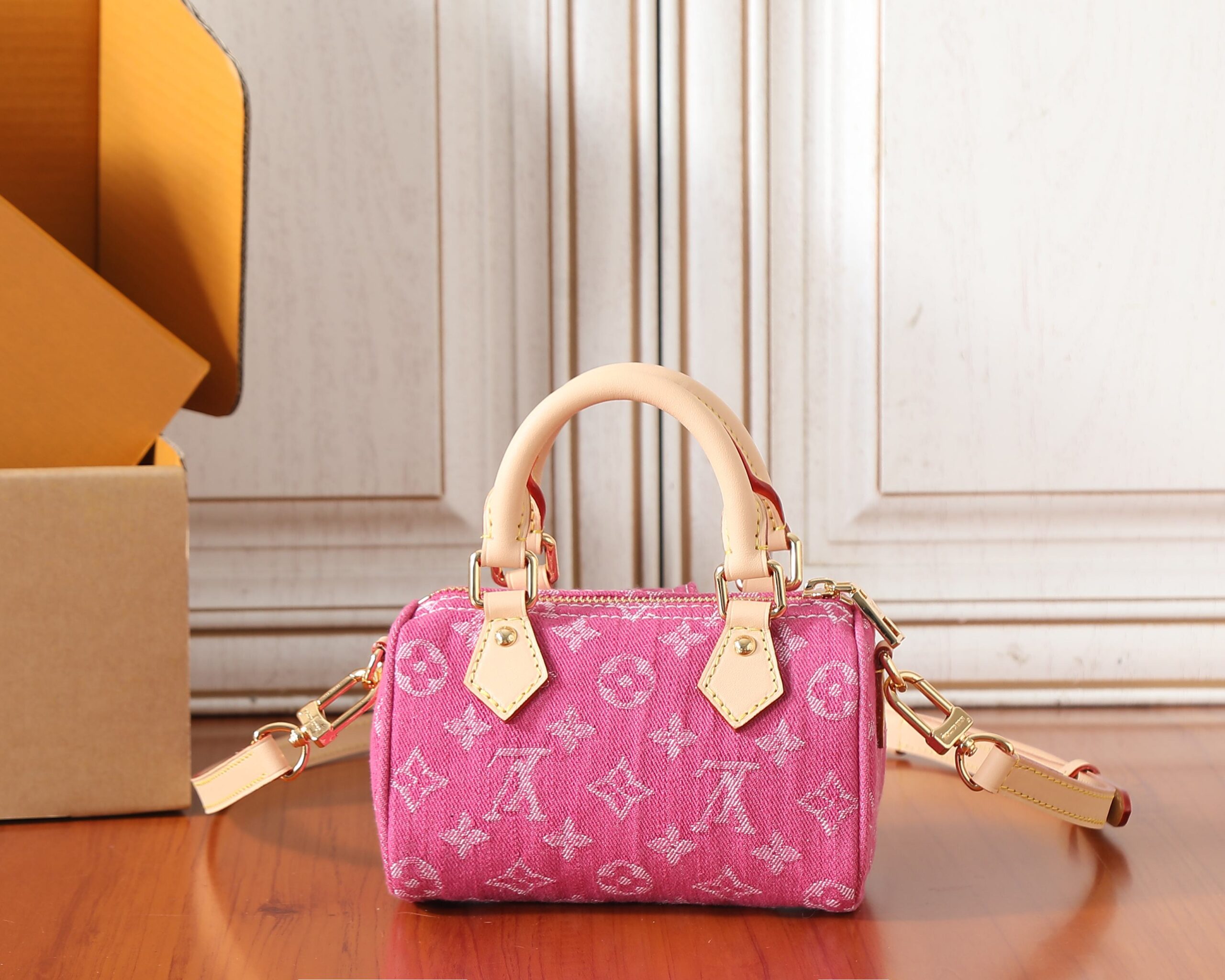 Louis Vuitton Nano Speedy Denim Handbag - Image 3