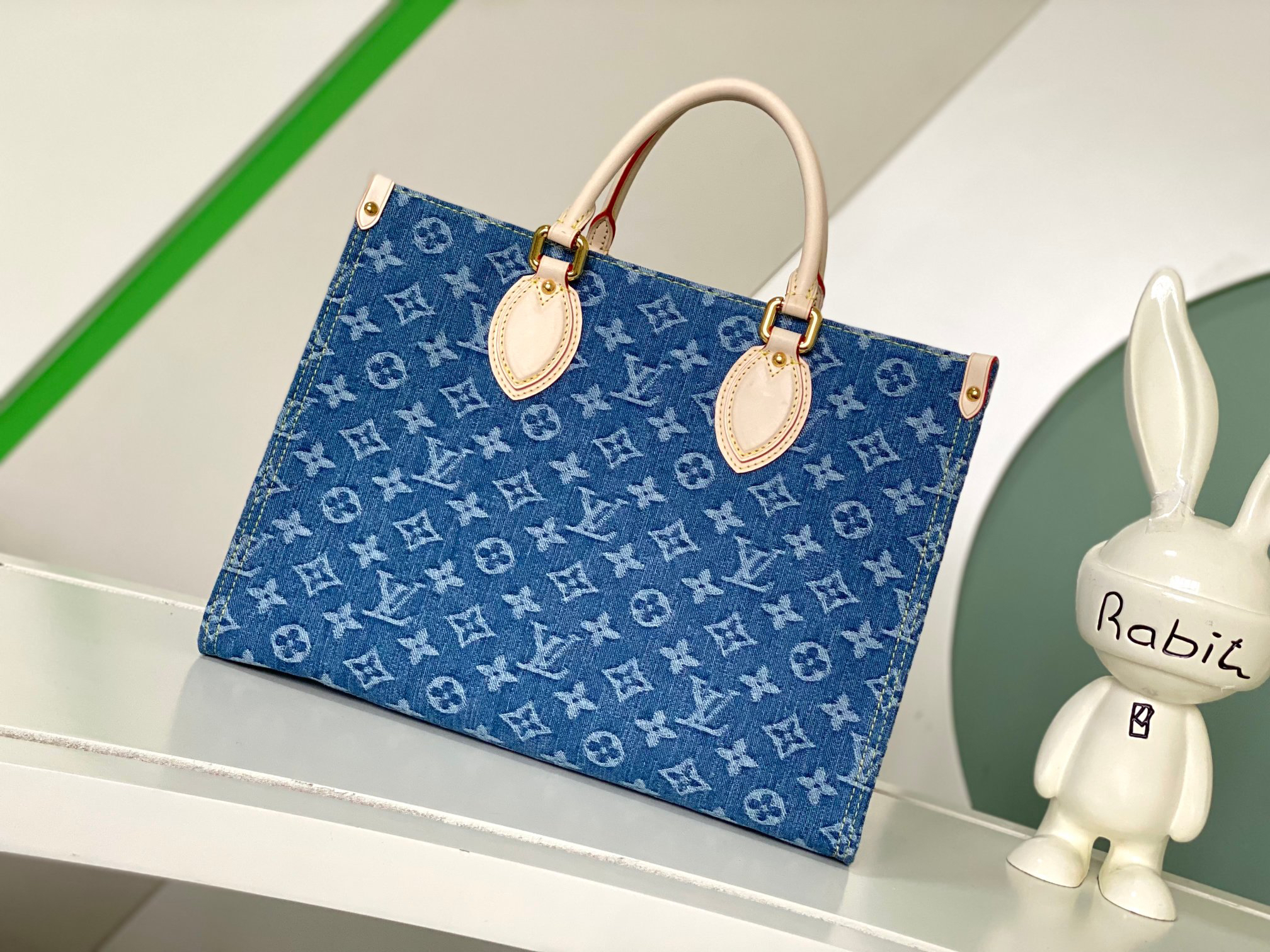 Louis Vuitton Onthego MM Denim Tote Bag - Image 3