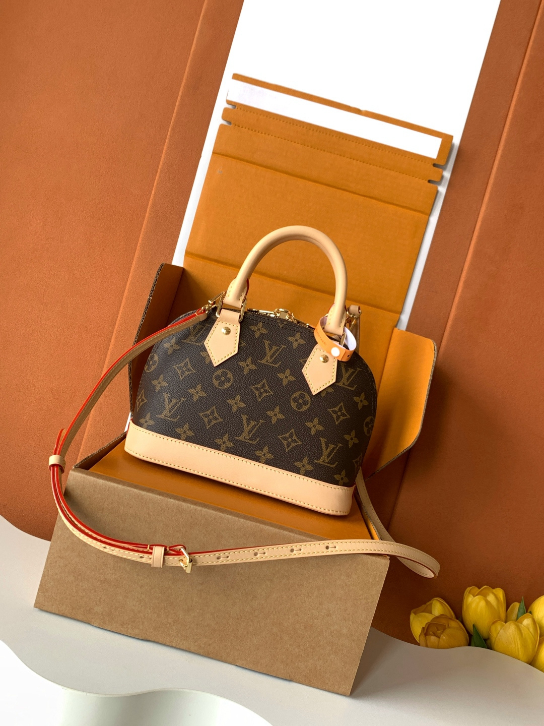 Louis Vuitton Alma BB Handbag in Damier Ebene Canvas - Image 3
