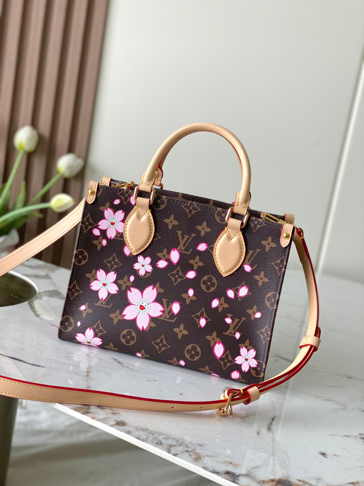 Louis Vuitton x Takashi Murakami OnTheGo Small Handbag - Image 3