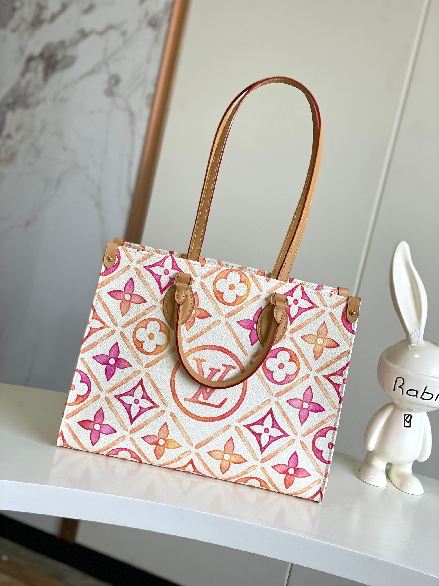Louis Vuitton OnTheGo Medium Tote Bag in Blue Monogram Tiles Canvas - Image 3