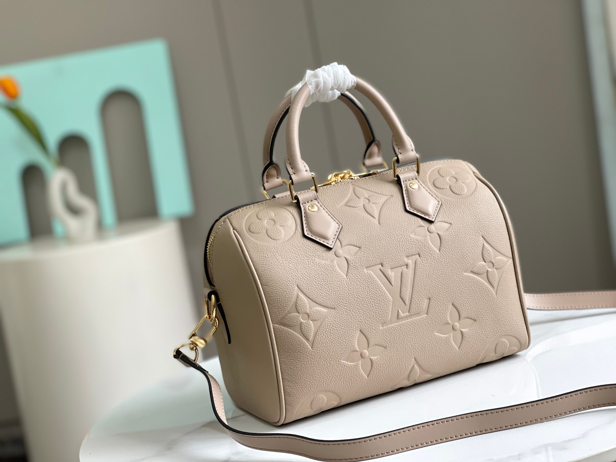 Louis Vuitton Speedy Bandouliere 25 Monogram Empreinte Leather Bag - Image 3