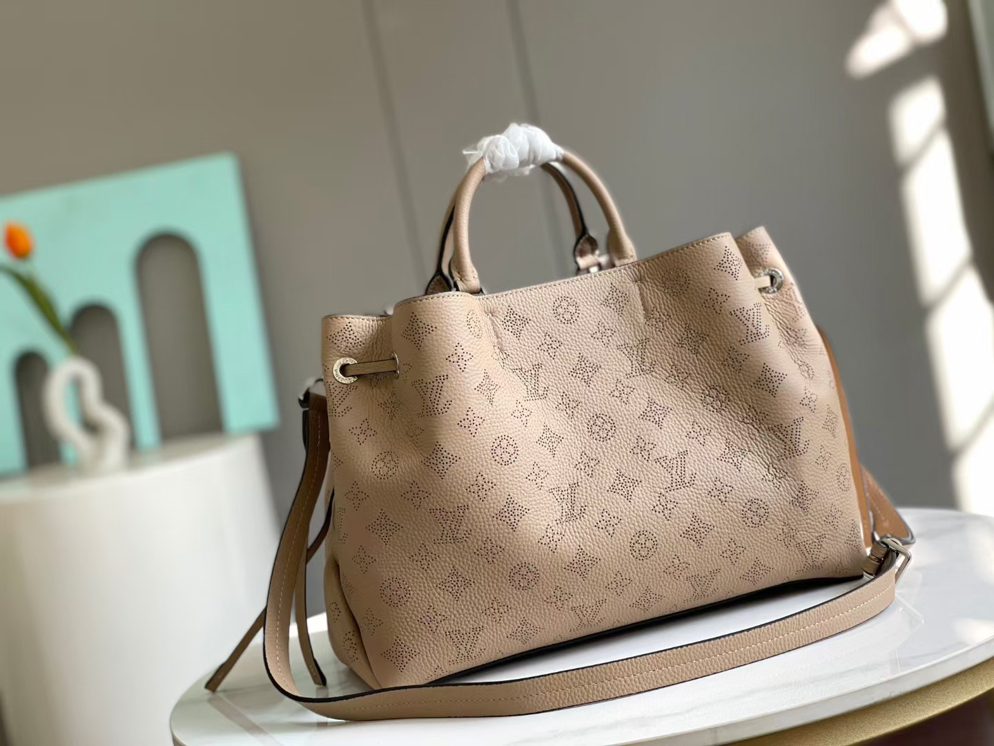 Bella Tote Perforated Cowhide Leather Tote Bag - Image 3