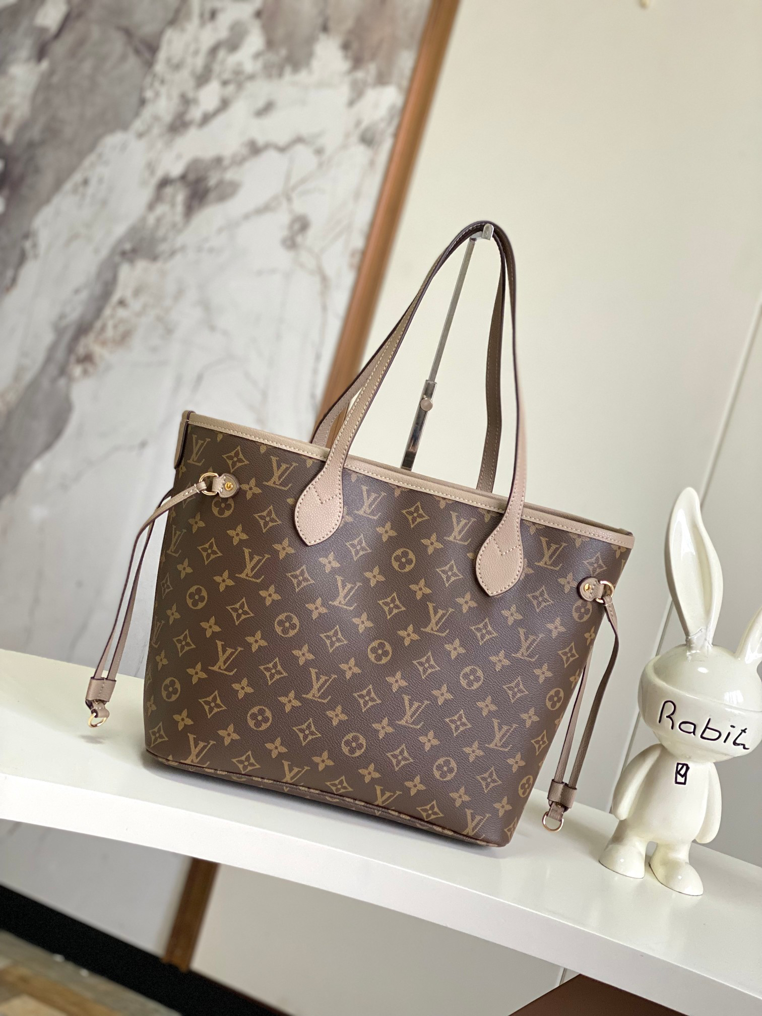 Louis Vuitton Neverfull MM Tote Bag in Damier Azur Canvas - Image 3