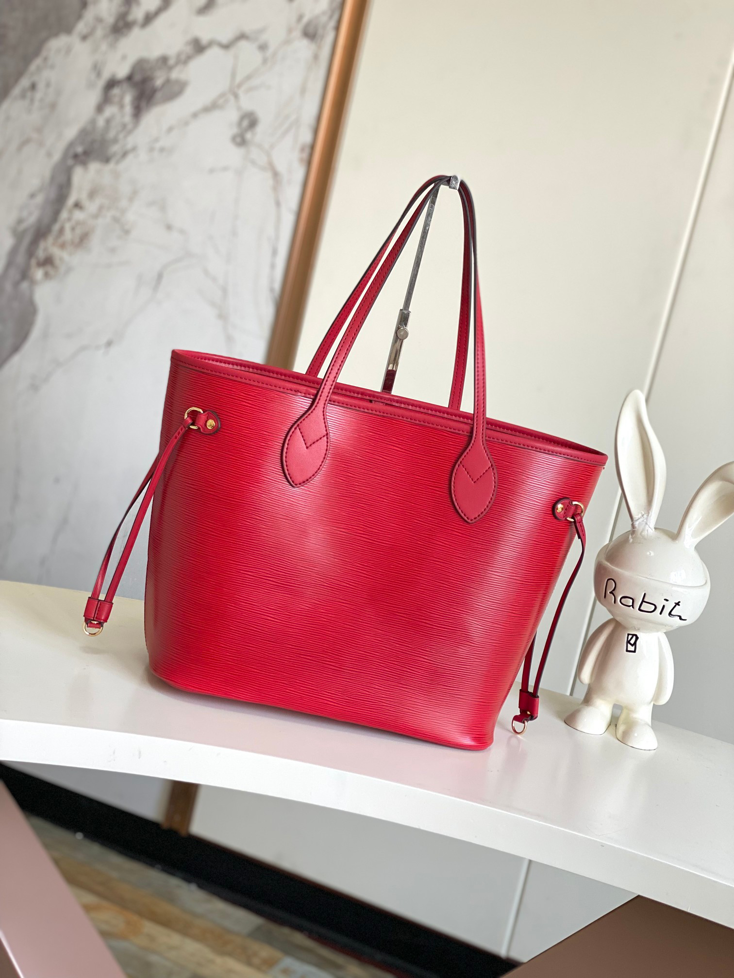 Louis Vuitton Neverfull Medium Epi Leather Tote Bag - Red - Image 3