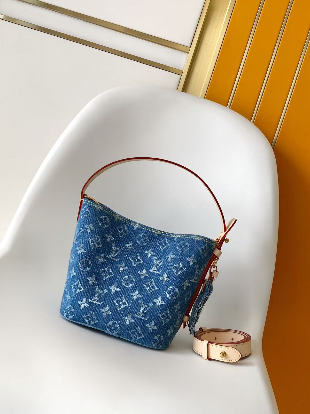 Louis Vuitton All In BB Denim Handbag - Blue - Image 3