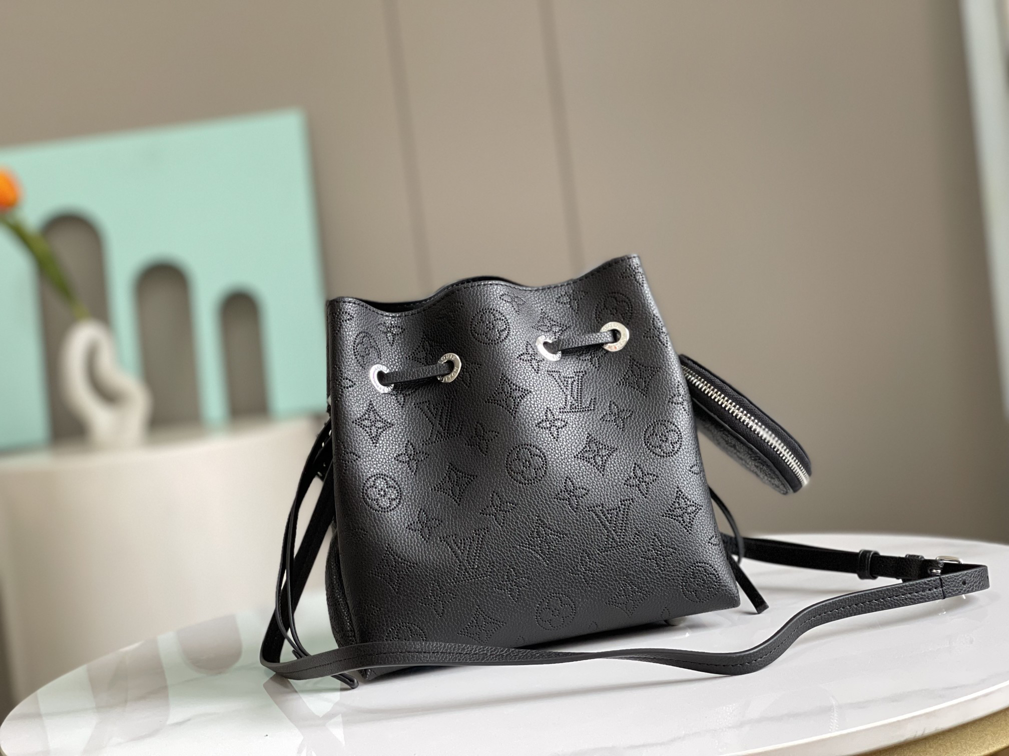Louis Vuitton Bella Monogram Perforated Calfskin Bucket Bag - Image 3