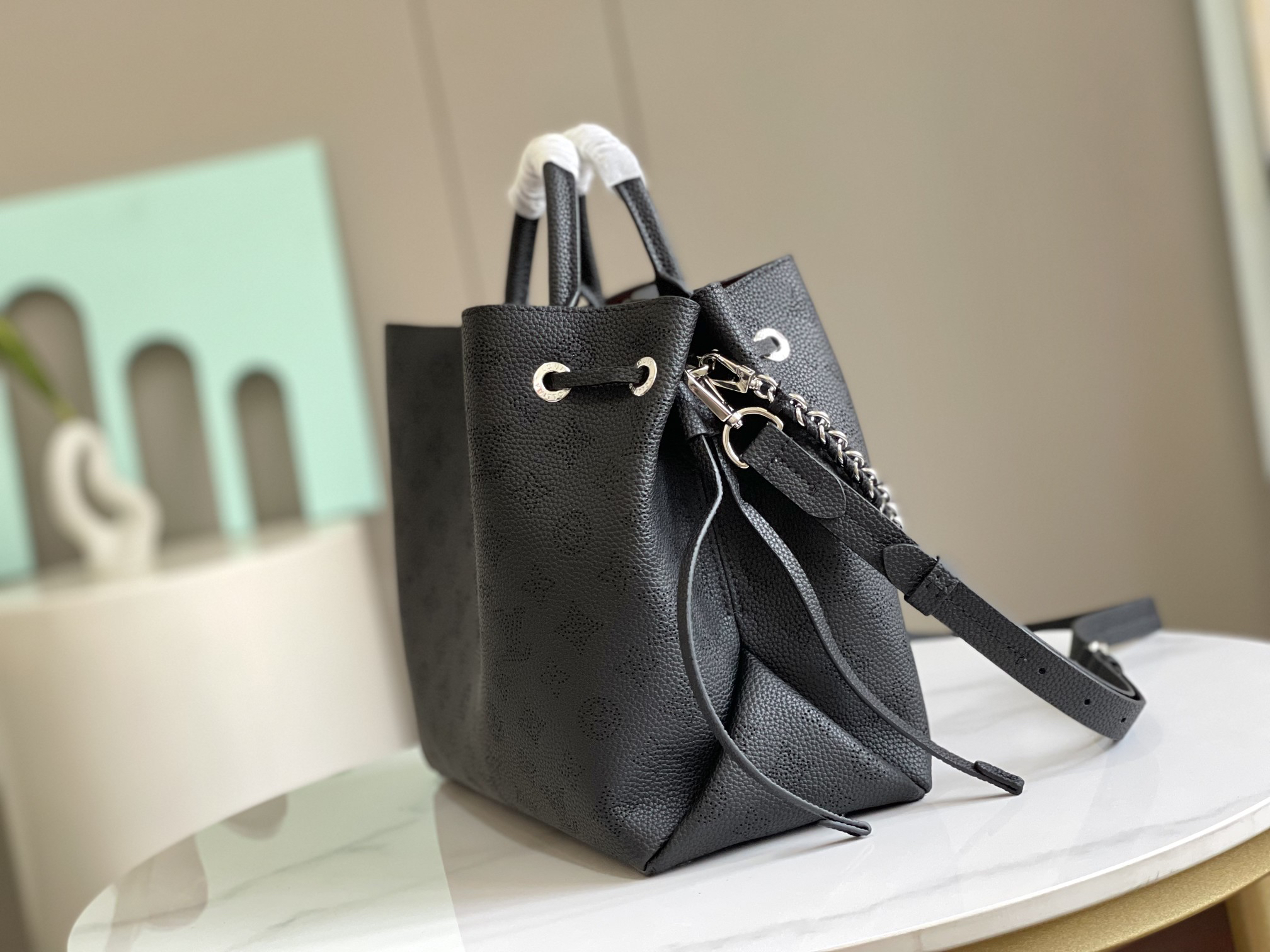 Bella Tote Perforated Leather Handbag - Image 3