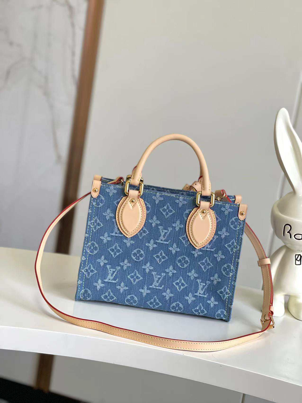 Louis Vuitton OnTheGo Mini Blue Denim Crossbody Bag - Image 3