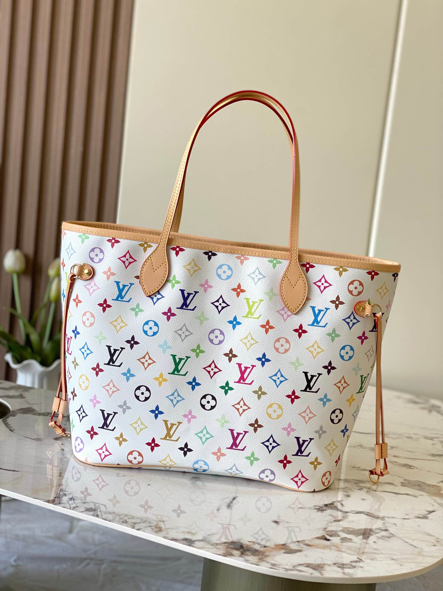 Louis Vuitton Neverfull MM Tote Bag, Louis Vuitton x Takashi Murakami Re-Edition - Image 3