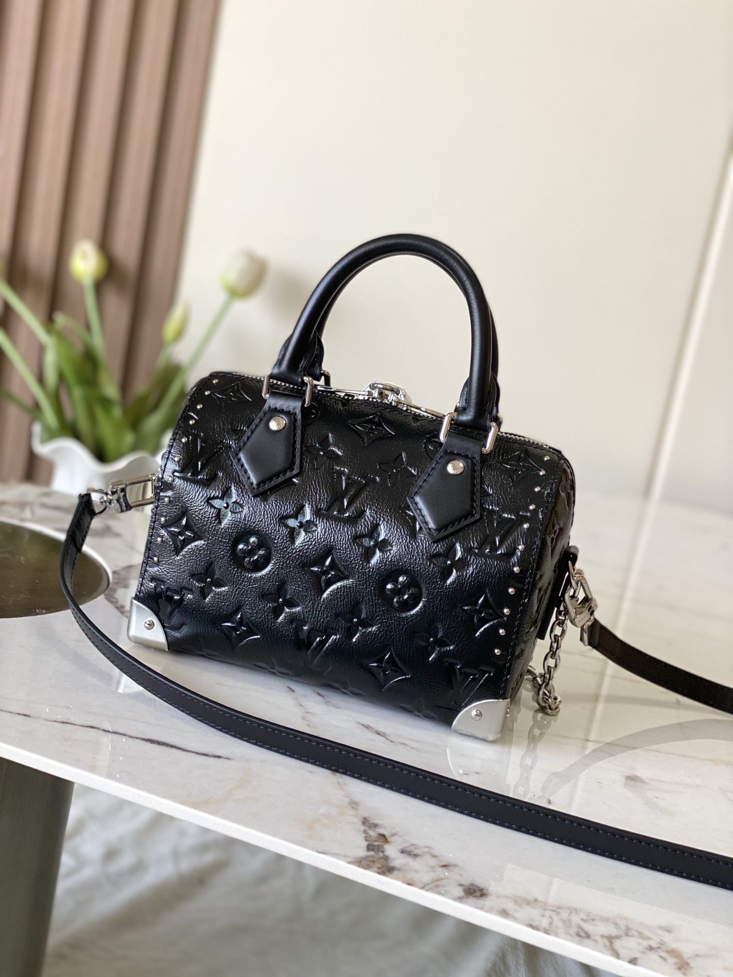 Louis Vuitton Speedy Trunk 20 Handbag in Monogram Saga Canvas - Image 3