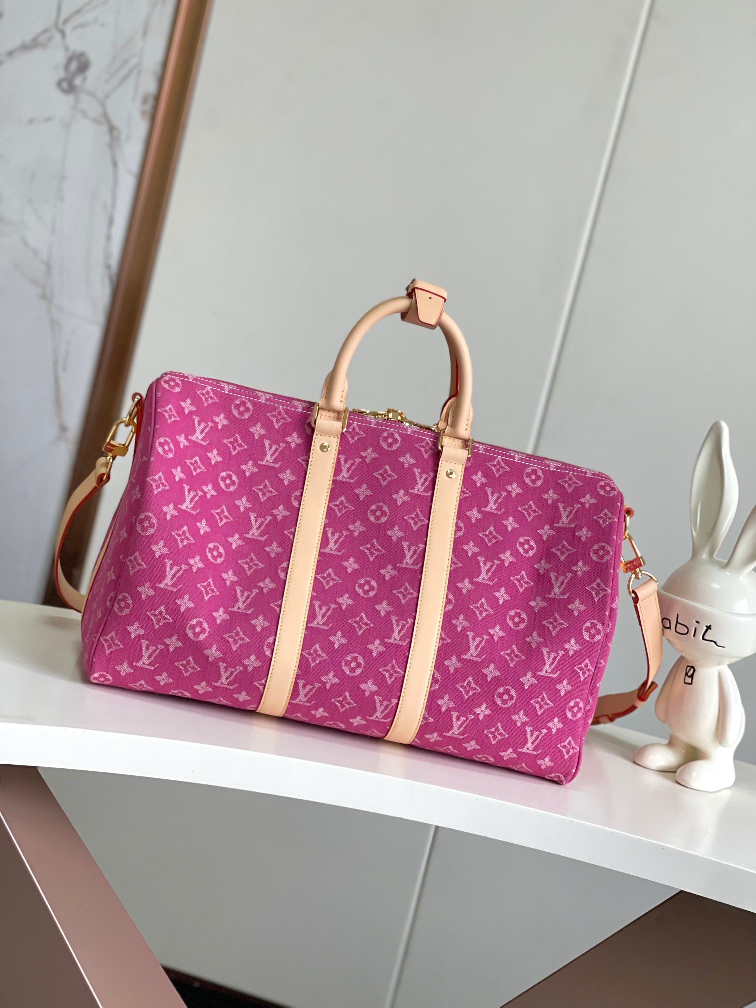 Keepall Bandoulière 45 Travel Bag in Monogram Denim - Image 3