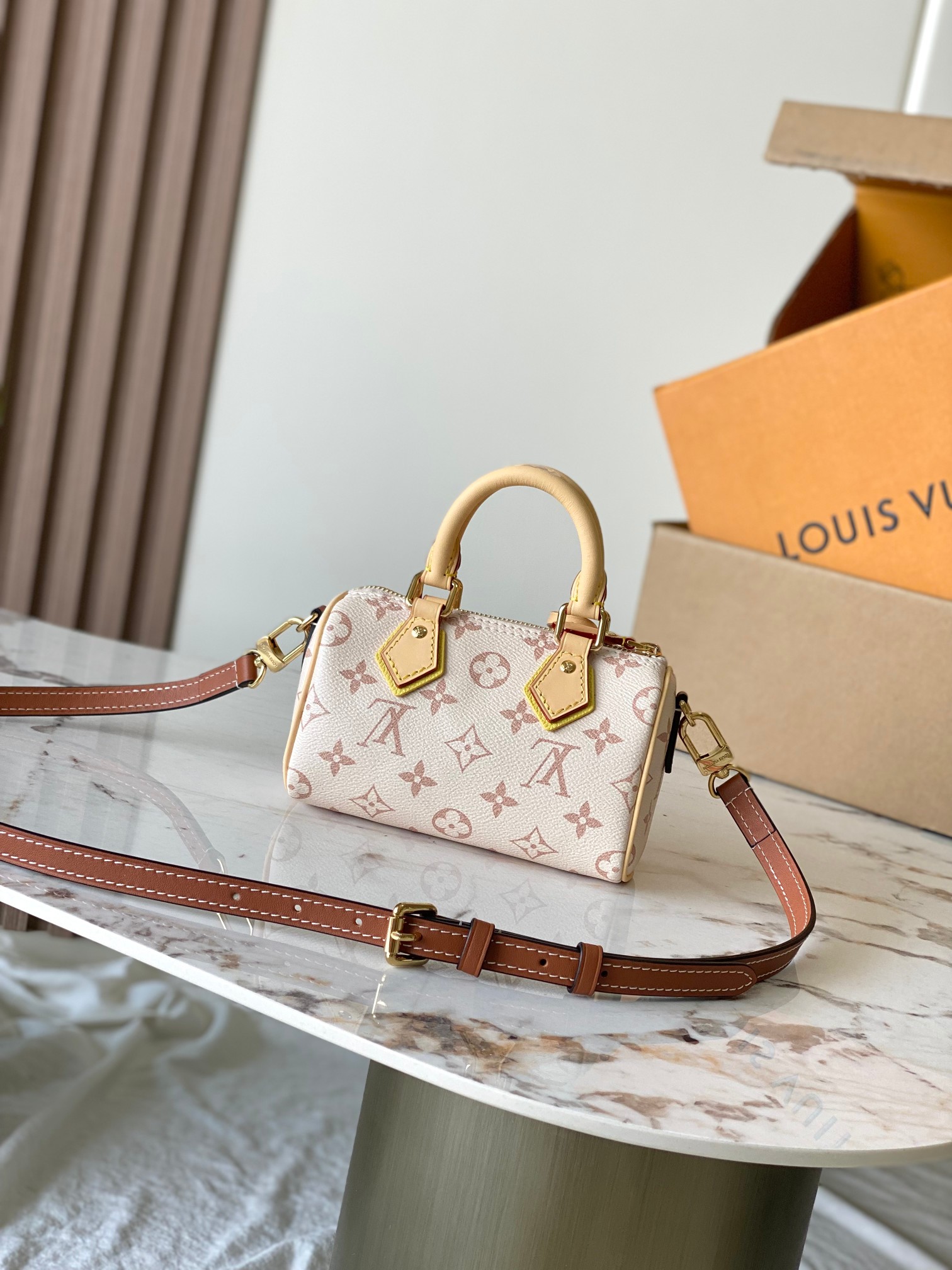 Louis Vuitton Nano Speedy Leather Crossbody Bag - Image 3