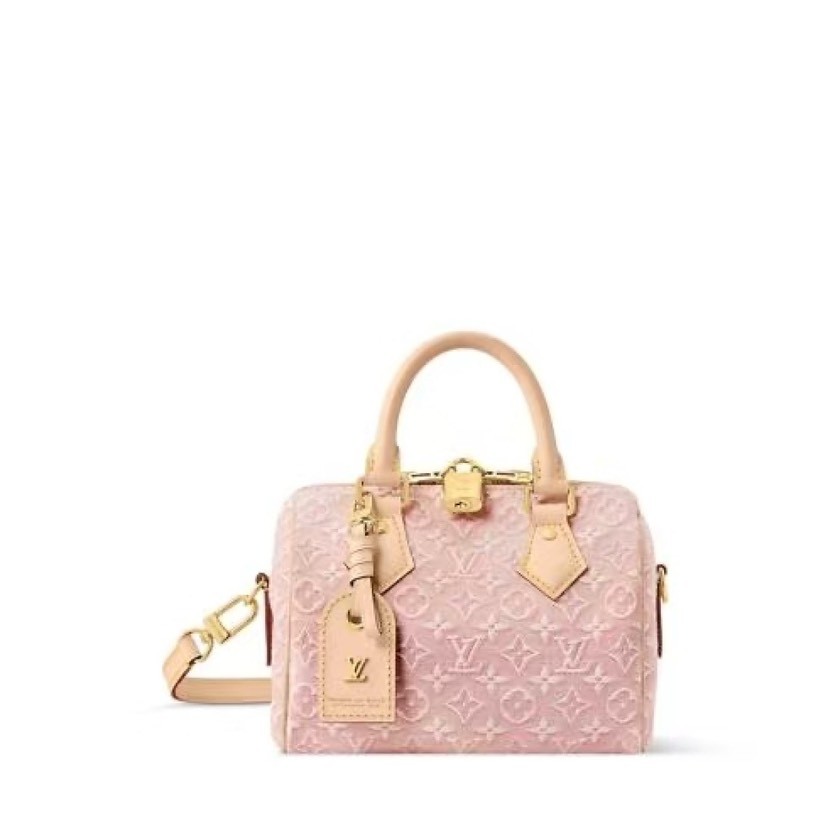 Louis Vuitton Speedy Bandoulière 20 Crossbody Bag in Pink Monogram Emblème Canvas - Image 3