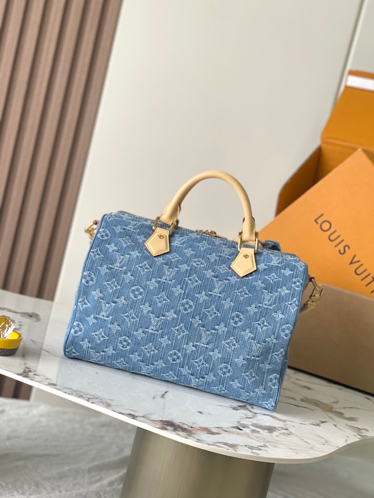 Louis Vuitton Speedy Bandoulière 30 Denim Handbag - Image 3