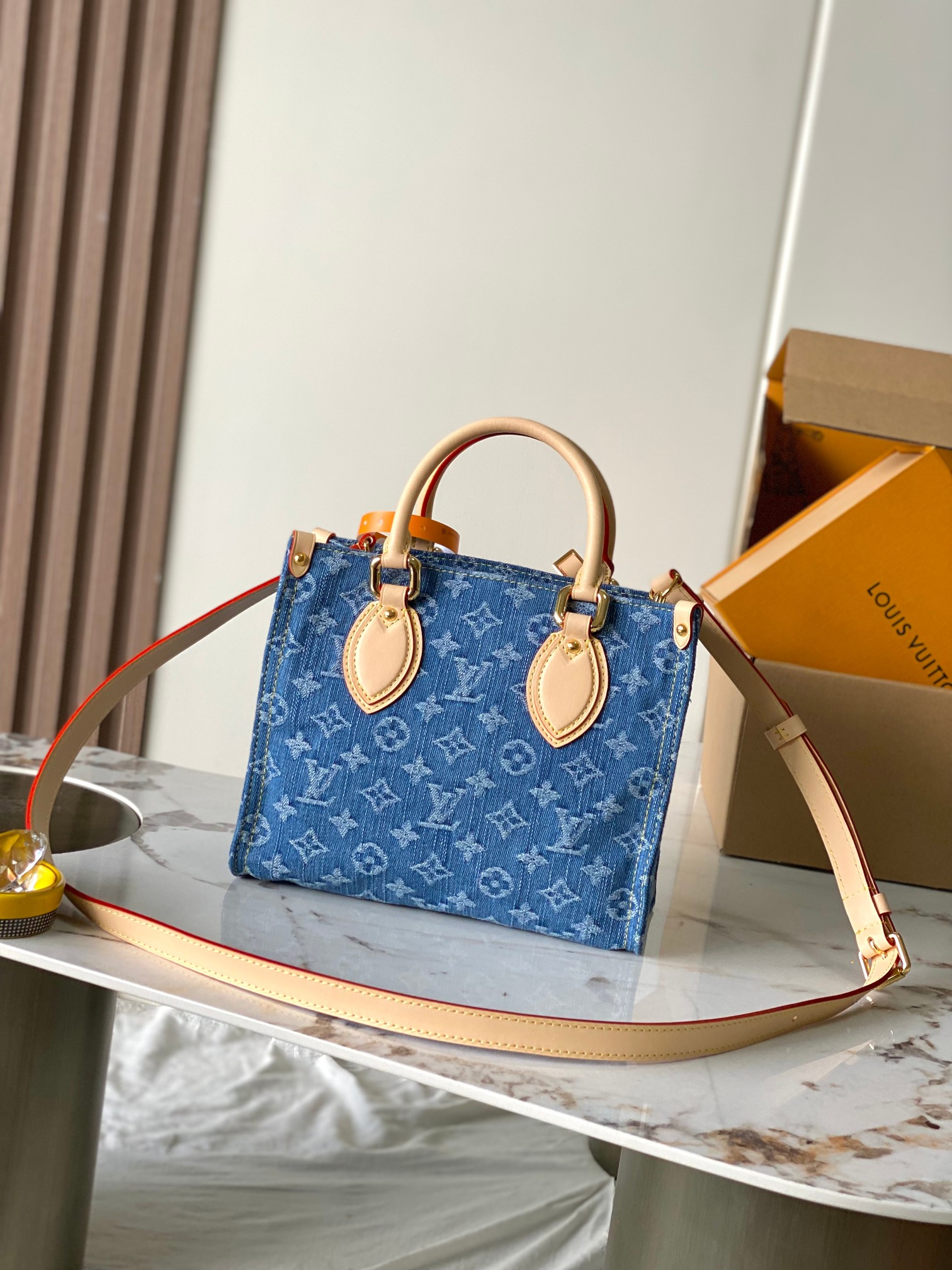 Louis Vuitton OnTheGo Small Denim Handbag - Image 3