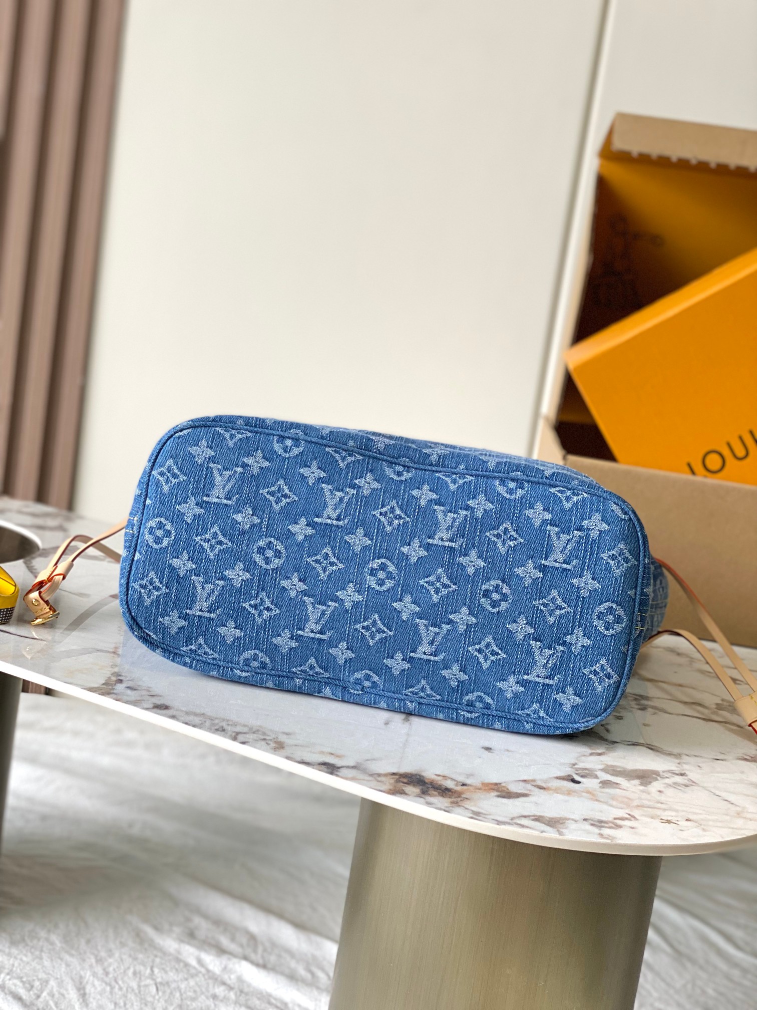 Louis Vuitton Neverfull Medium Monogram Denim Tote Bag - Image 3