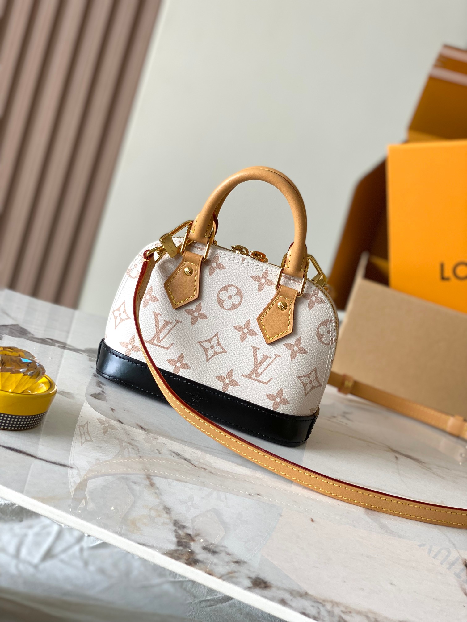 Louis Vuitton Nano Alma Handbag in Monogram Dune Canvas - Image 3
