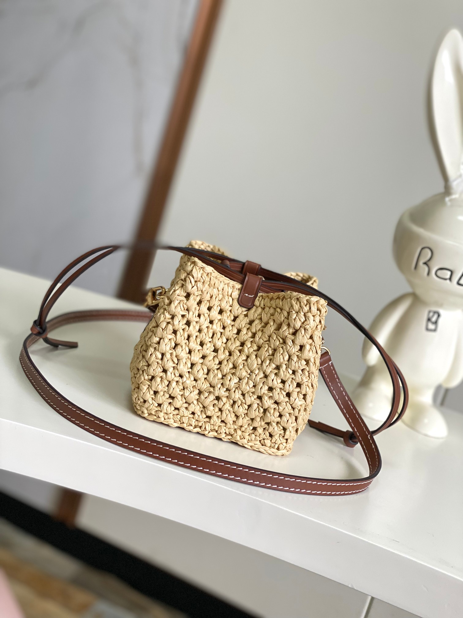 Noé Purse Raffia Bucket Handbag - Image 3