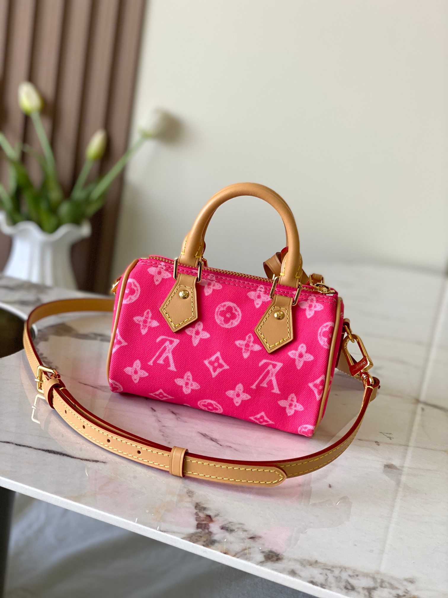 Louis Vuitton Nano Speedy Handbag - Pink Multicolor Monogram - Image 3