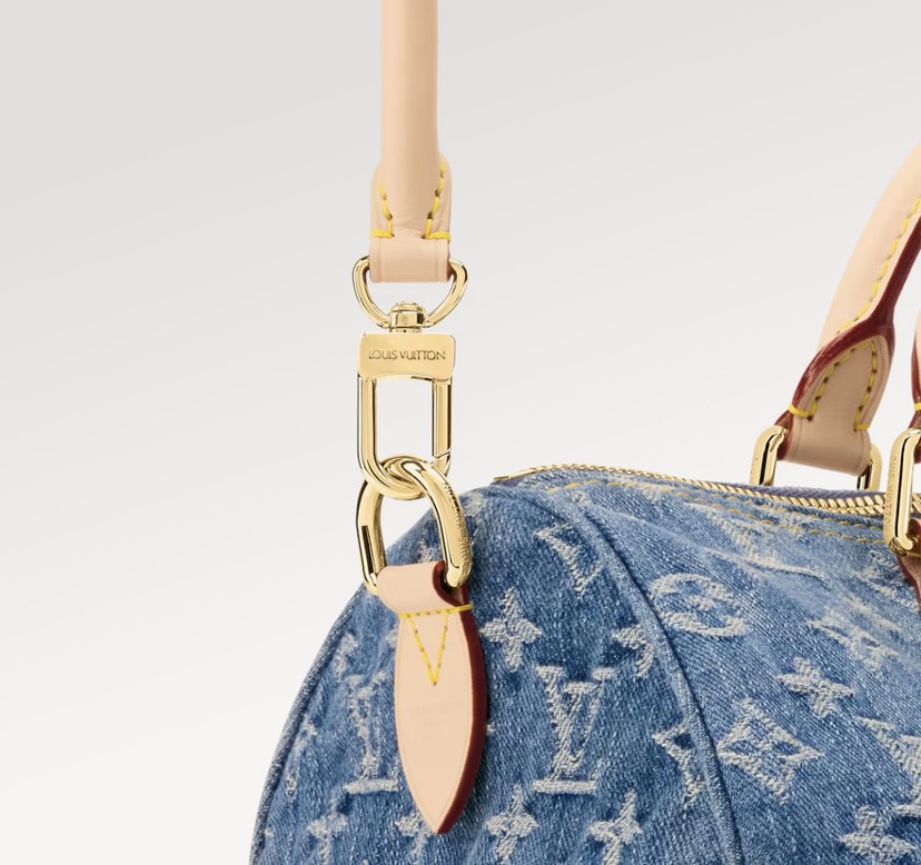 Louis Vuitton Speedy Soft 30 Denim Handbag - Image 3